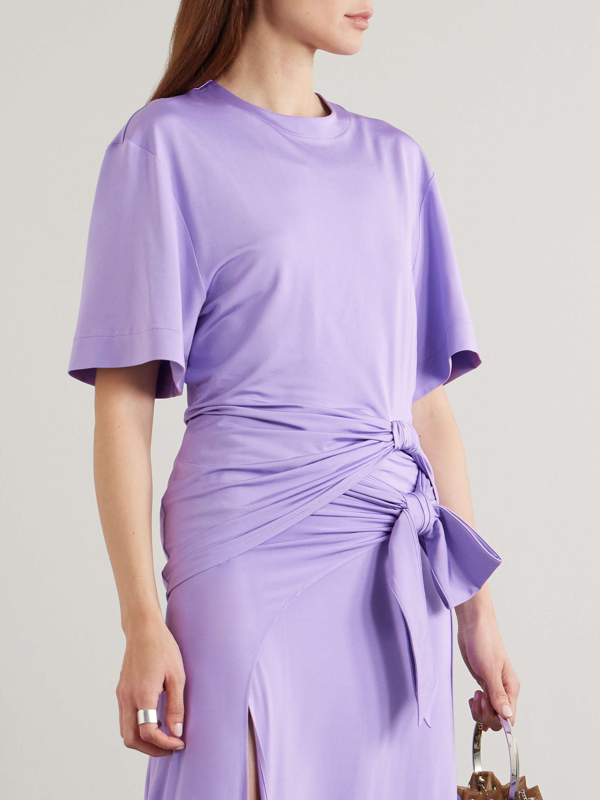 Knotted stretch-jersey T-shirt view