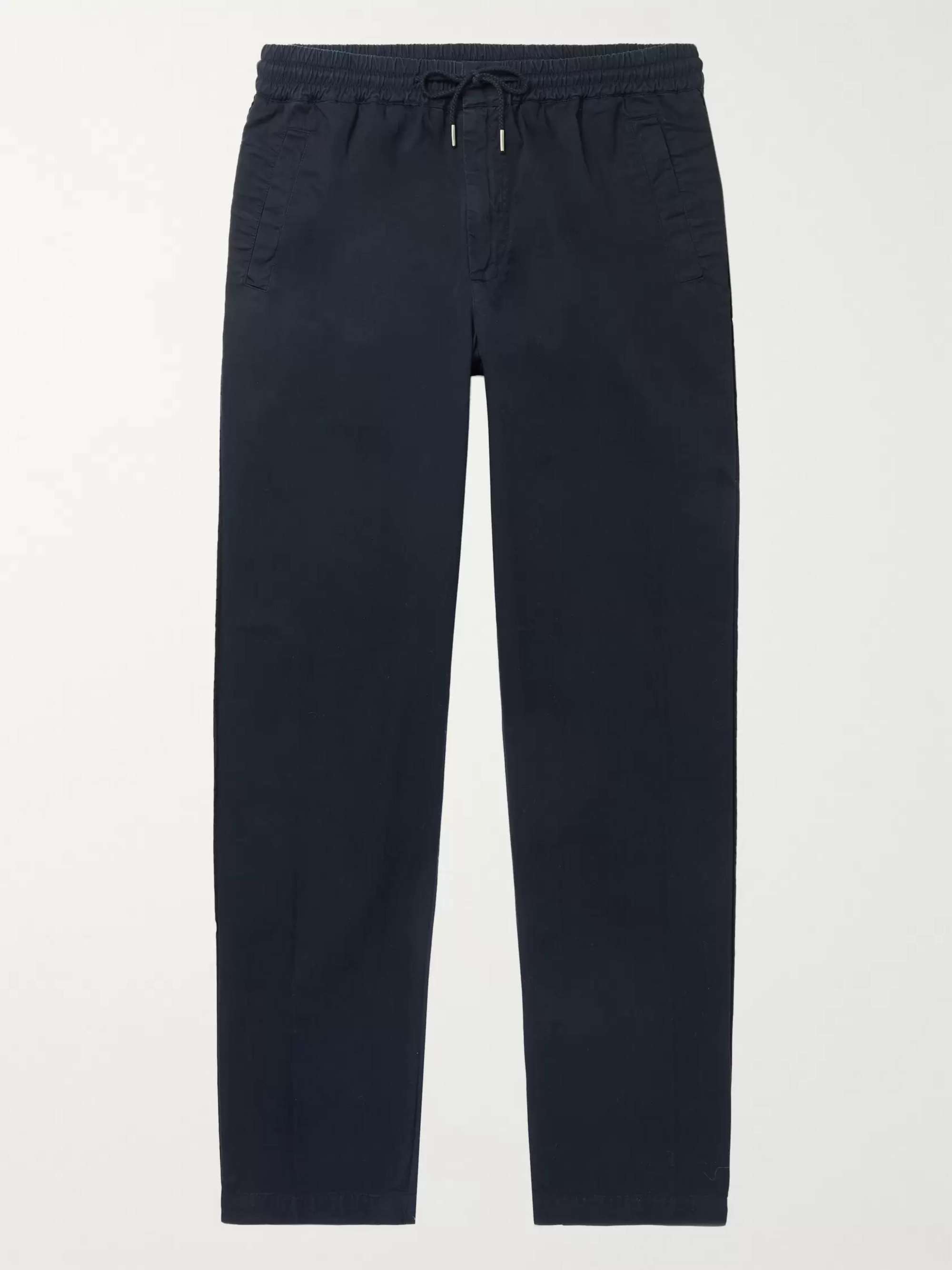 Tapered Cotton-Twill Drawstring Trousers view