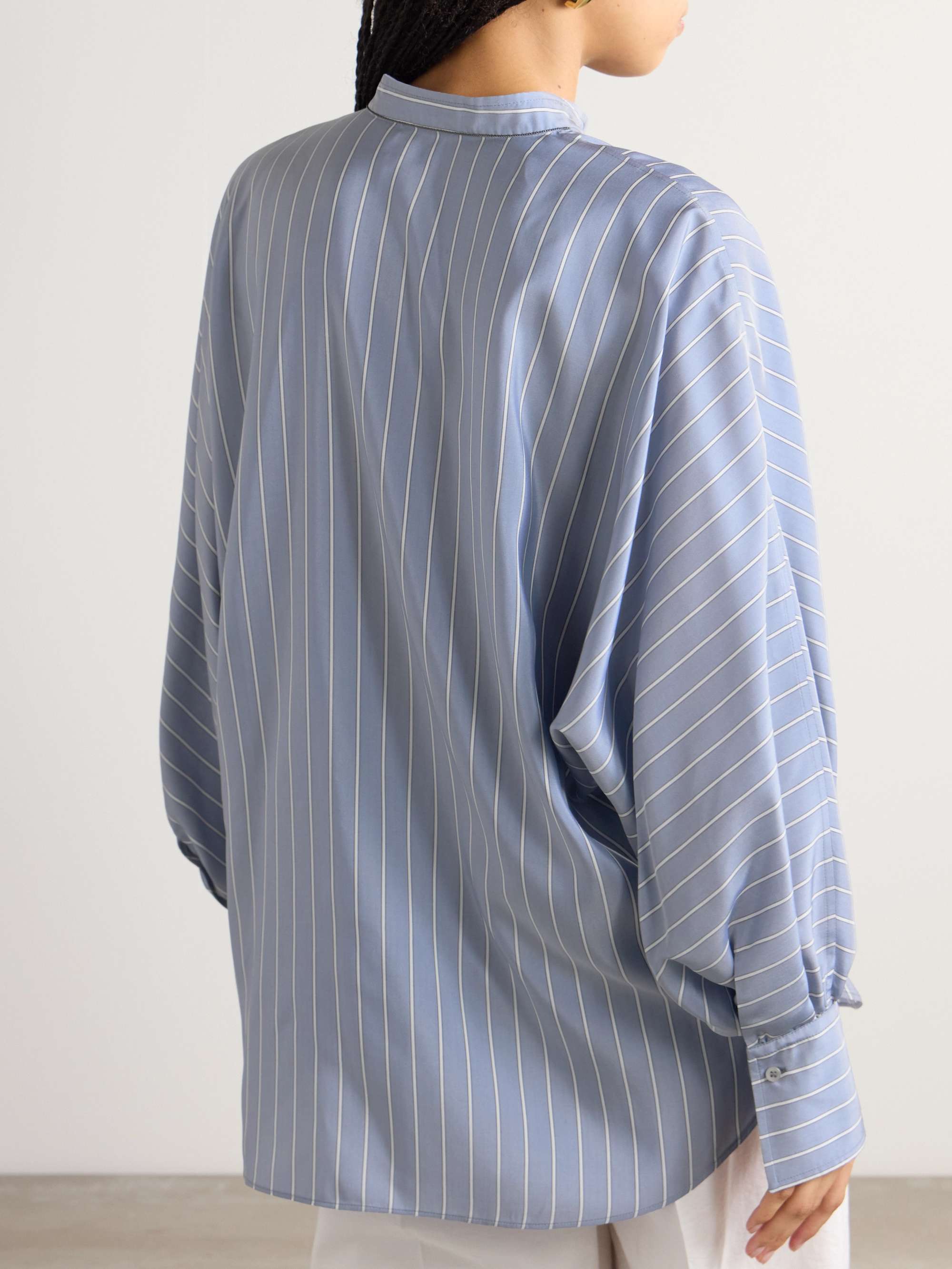 Striped silk shirt view