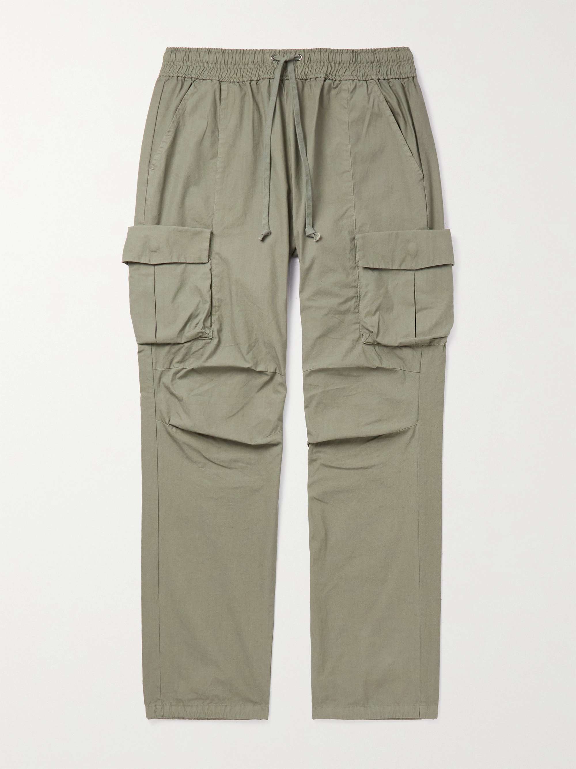 Straight-Leg Cotton-Poplin Cargo Trousers view