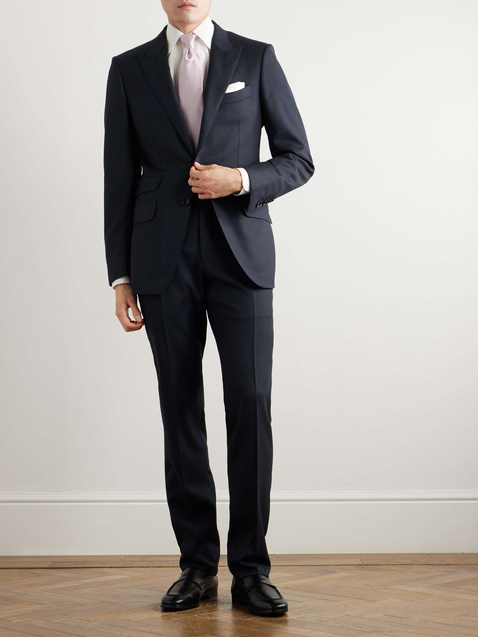 O'Connor Straight-Leg Textured Stretch-Wool Suit Trousers view