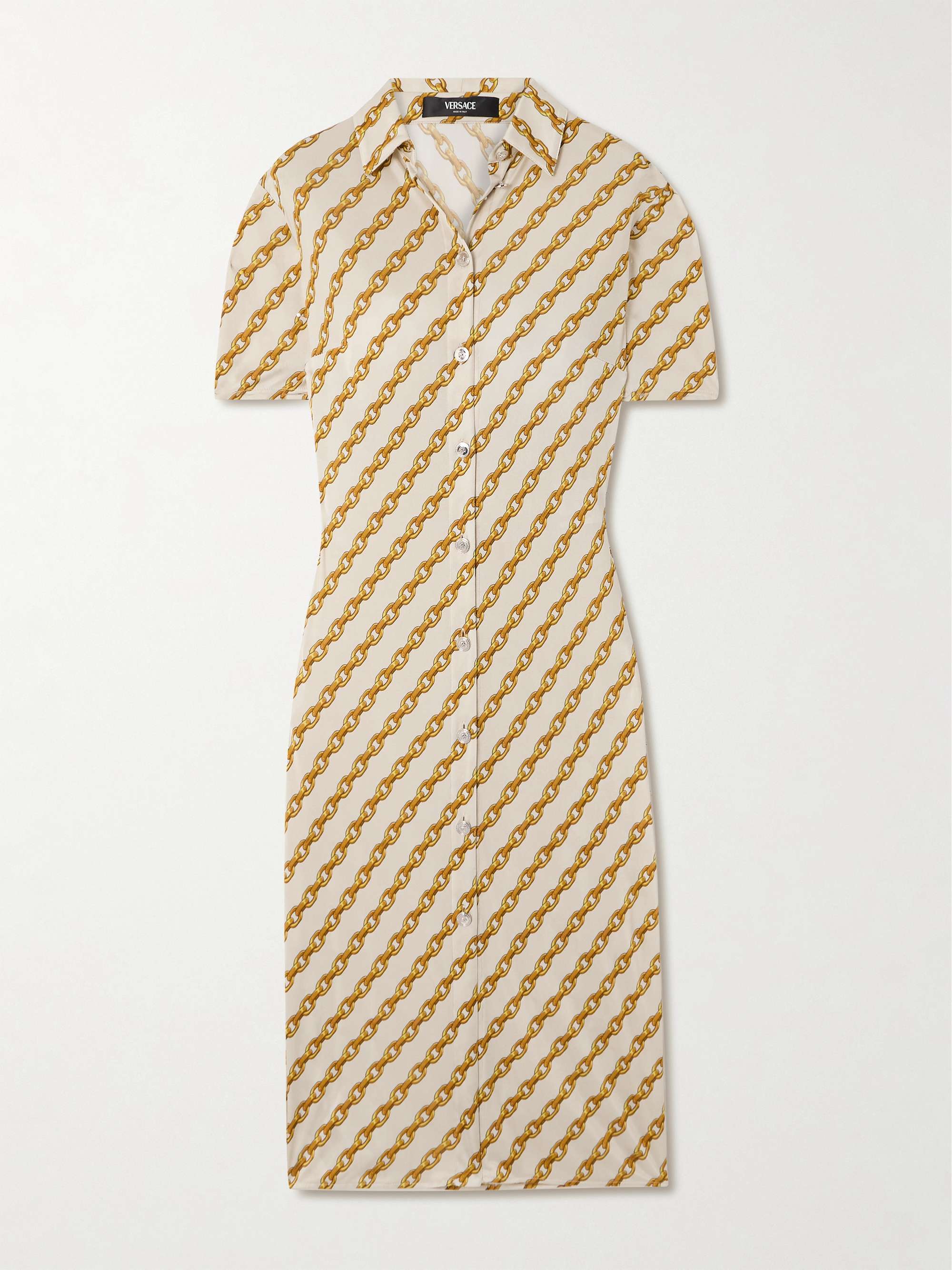Printed jersey midi shirt dress view