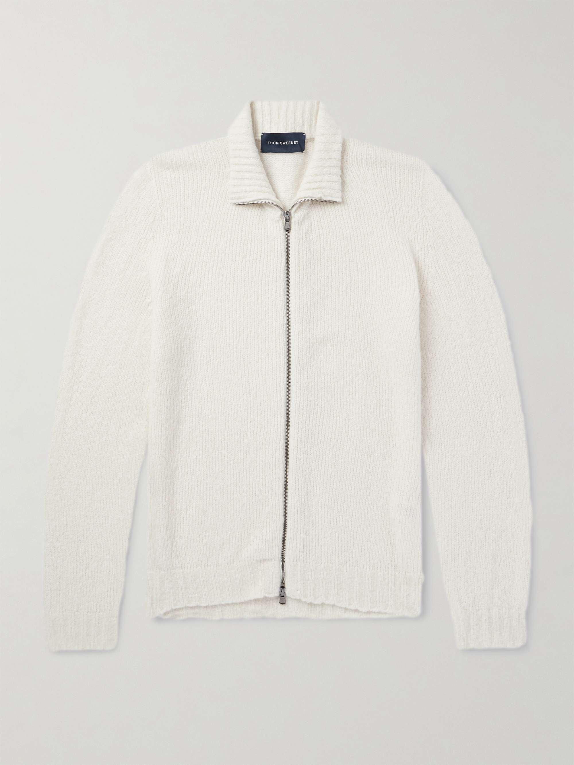 Merino Wool-Blend Zip-Up Cardigan view