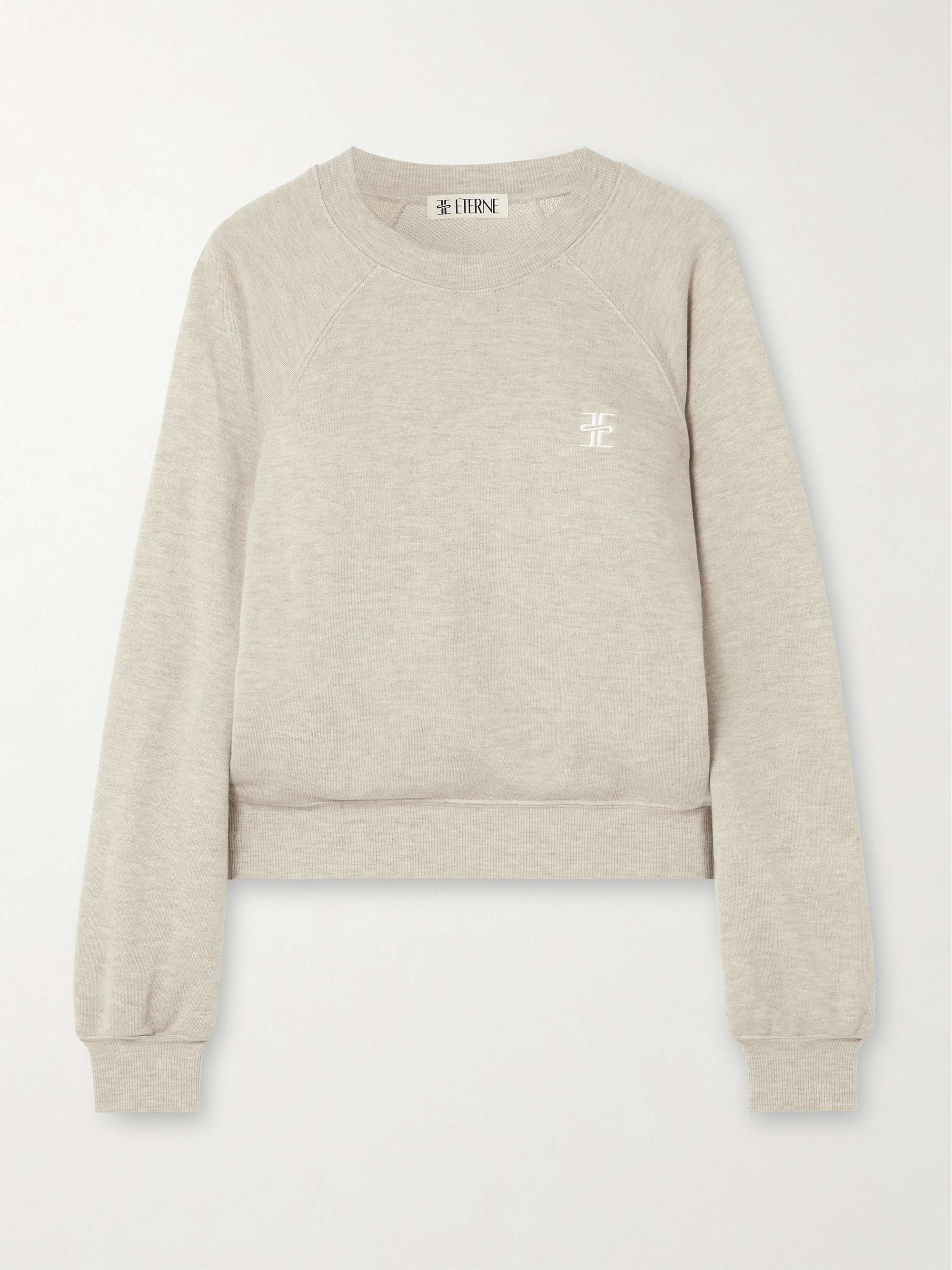 Embroidered cotton-blend jersey sweatshirt view