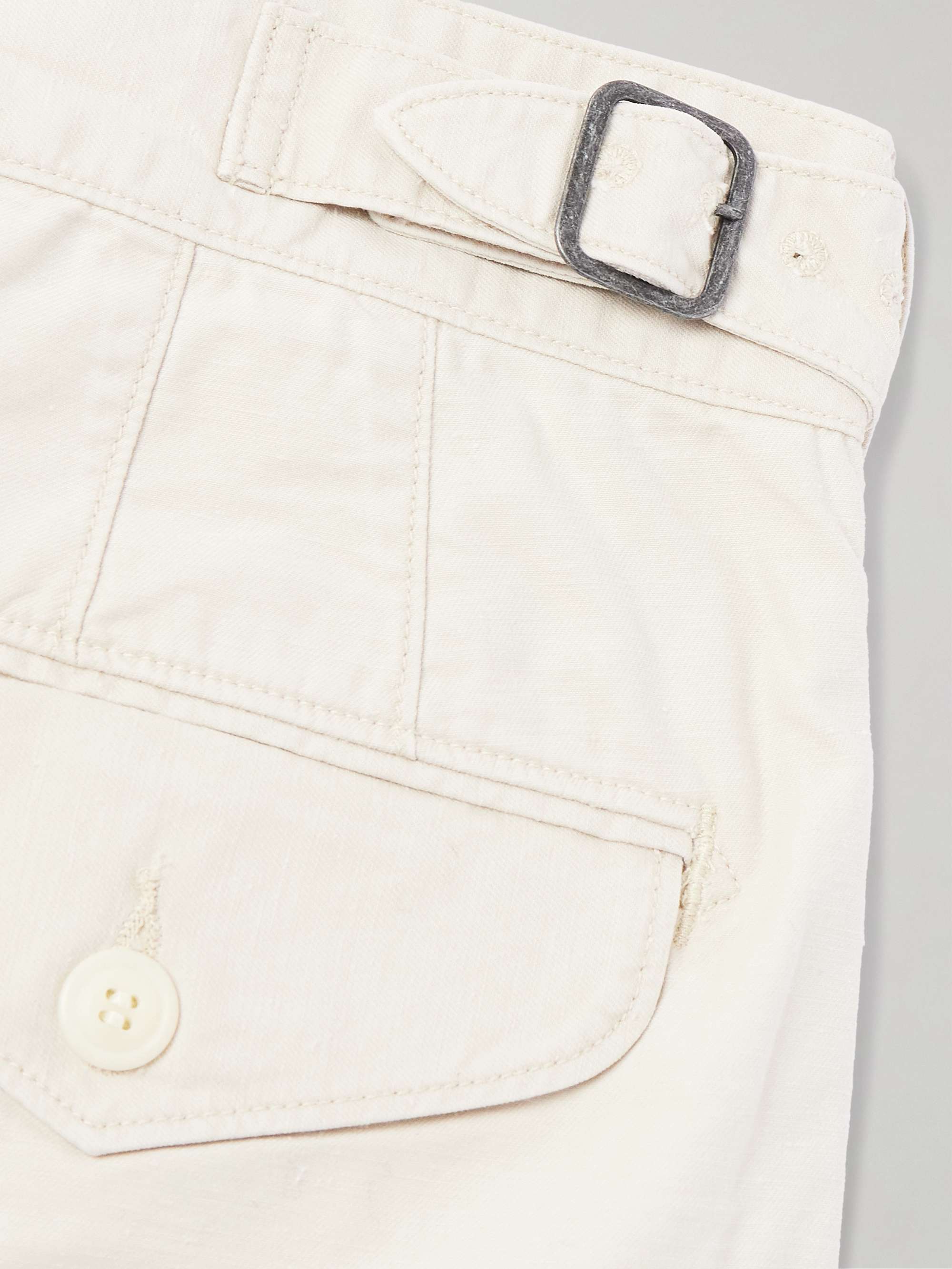 Hawkes Straight-Leg Pleated Cotton-Twill Shorts view