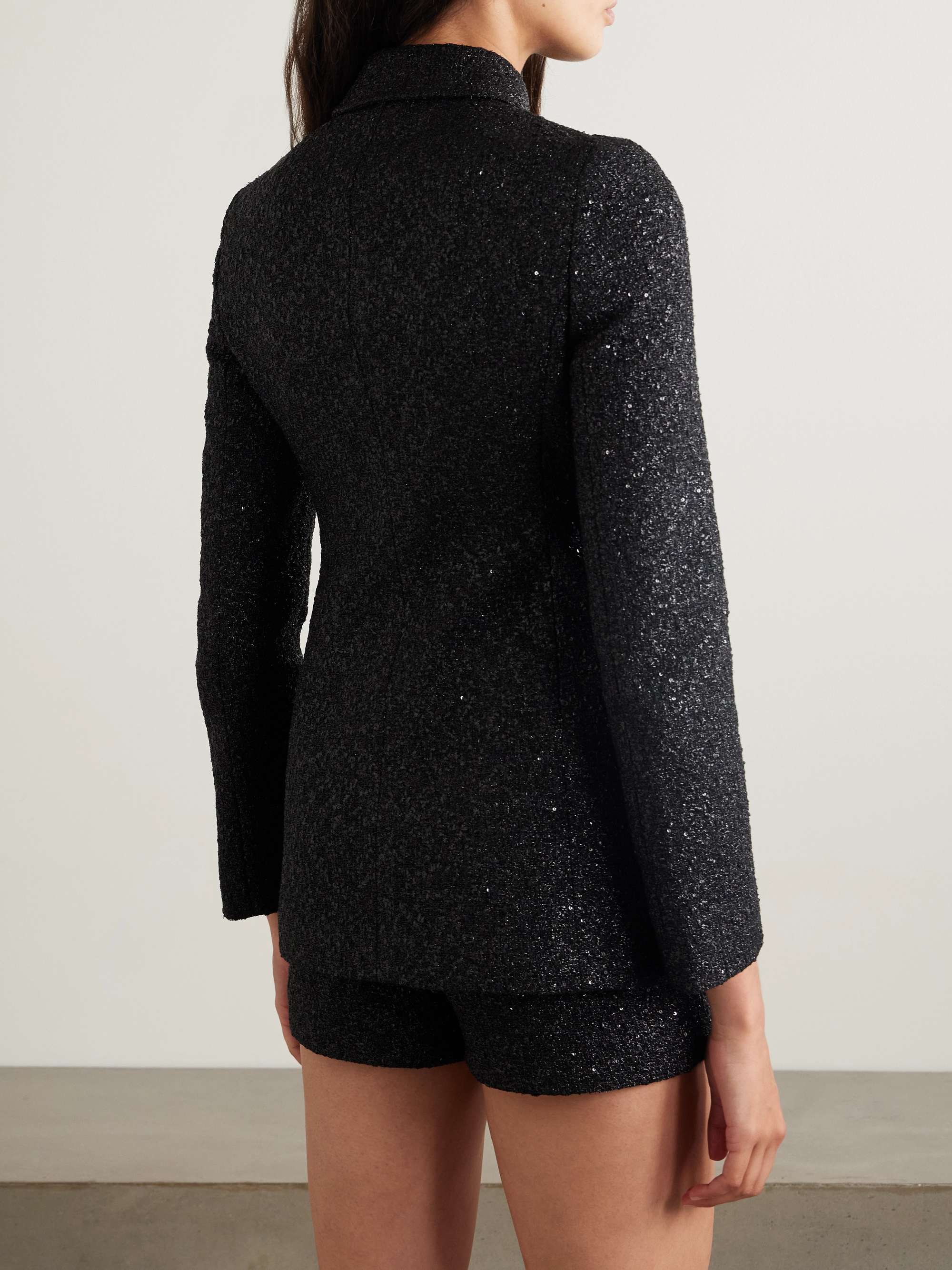 Embellished metallic tweed jacket view