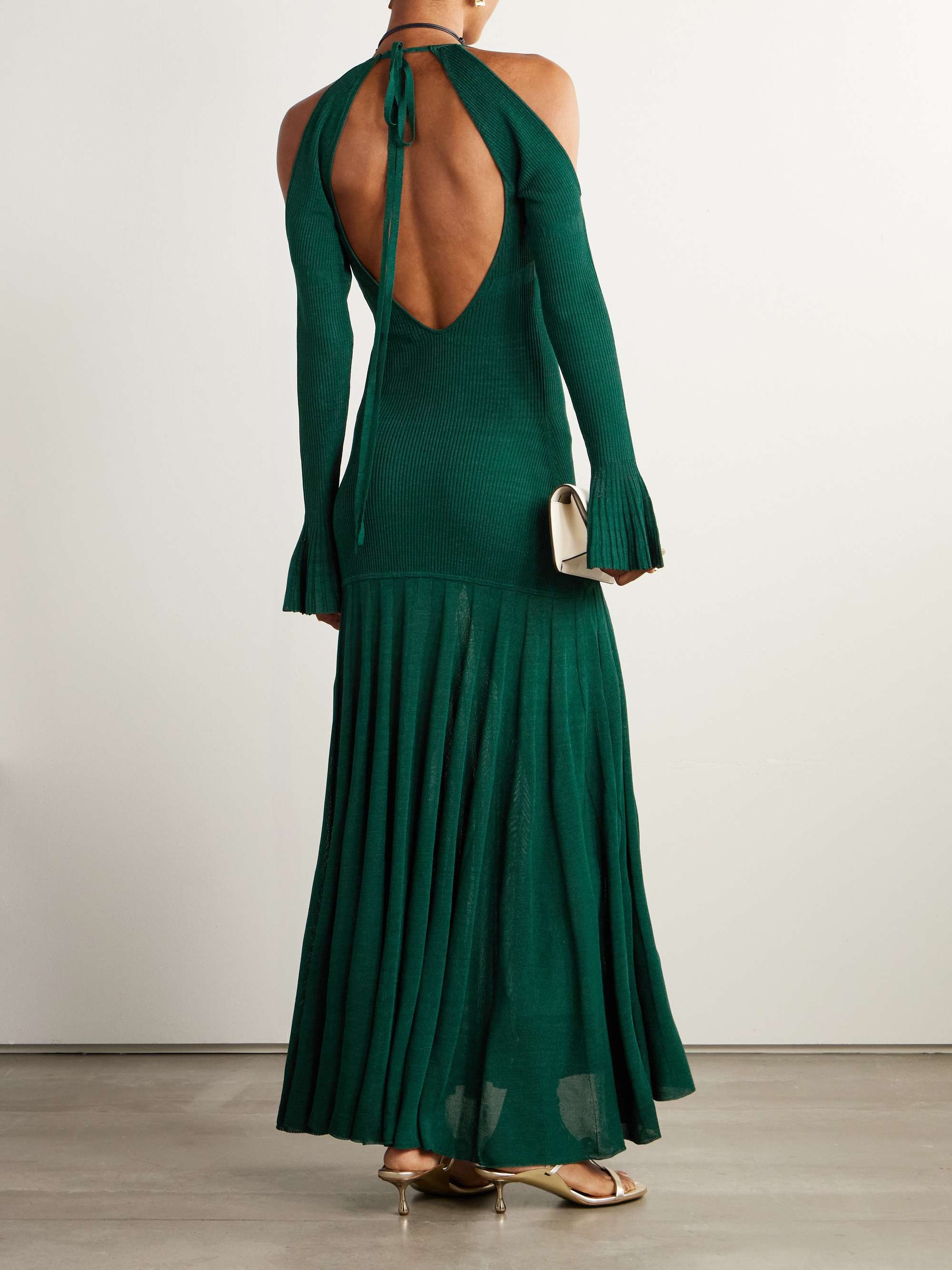 Cutout ribbed-knit maxi dress view