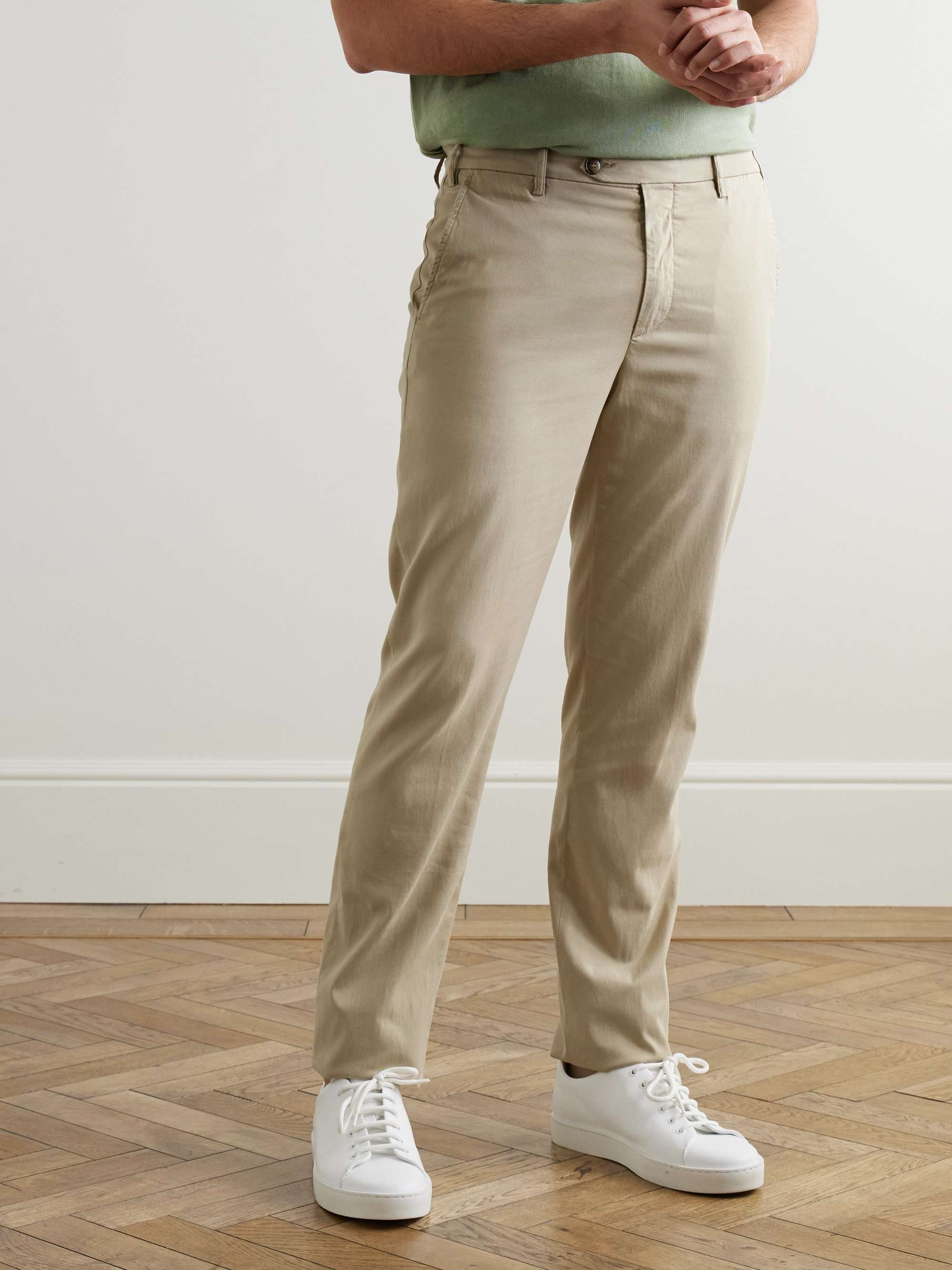 Garment-Dyed Stretch-Lyocell and Cotton-Blend Trousers view