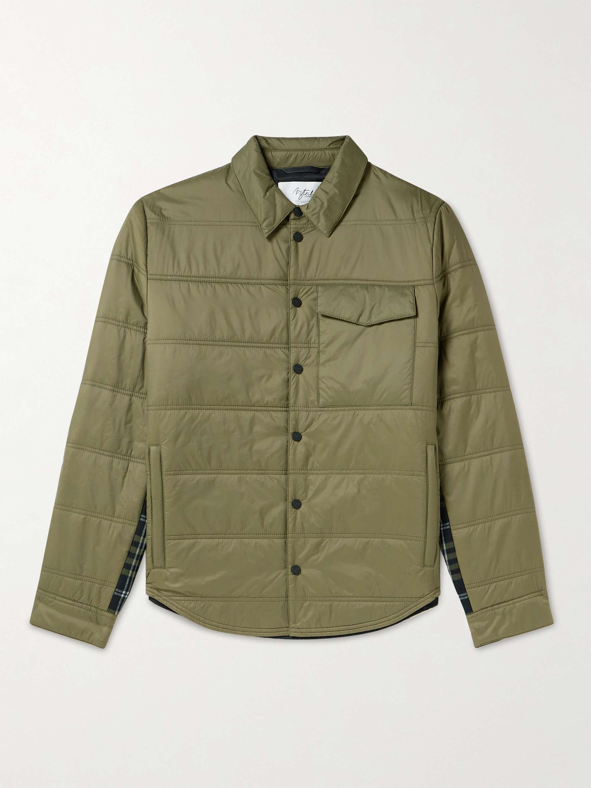 Loge Peak Padded Quilted Nylon and Checked Brushed Cotton-Flannel Ski Shirt view