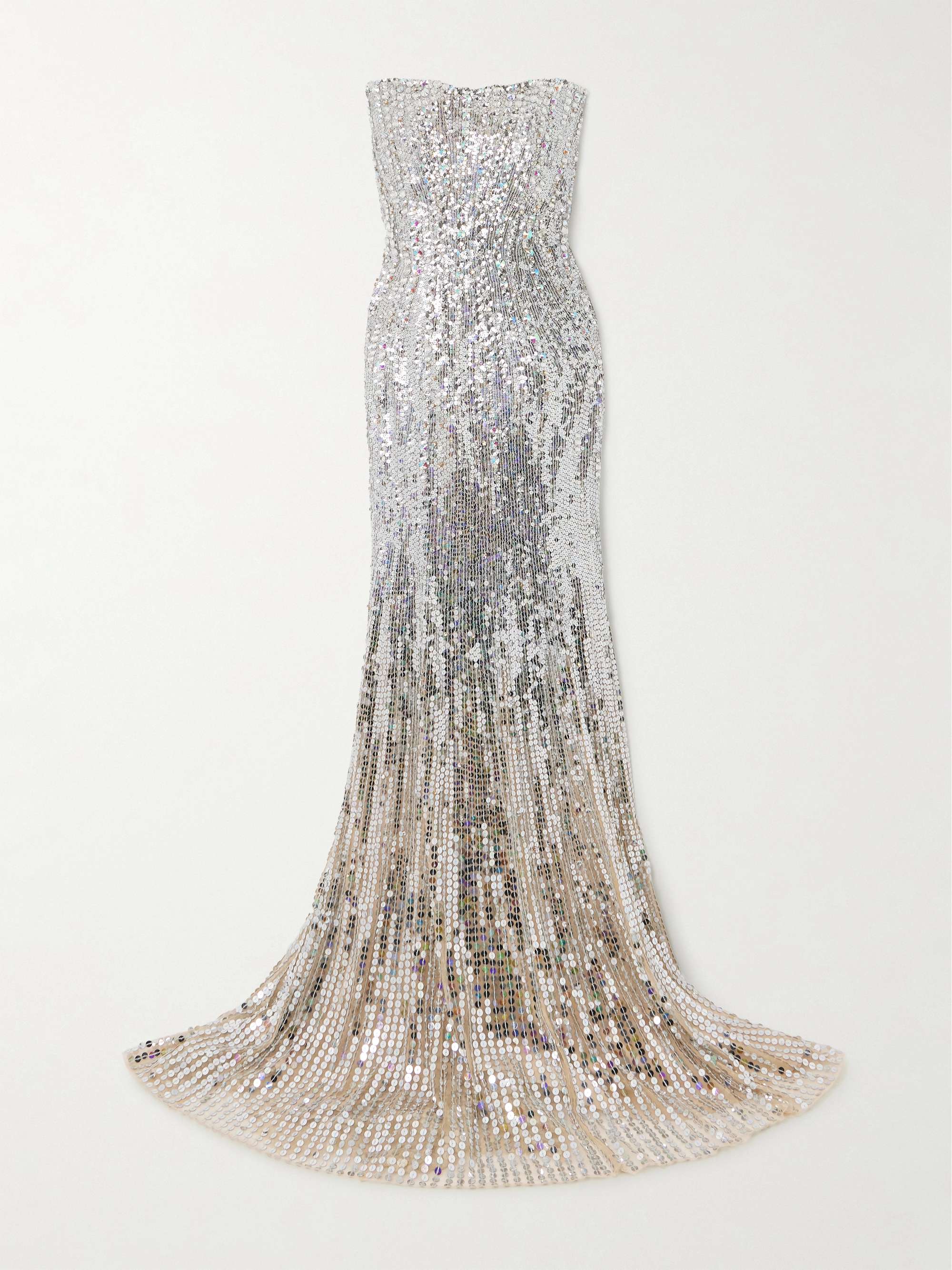 Sarai strapless crystal and sequin-embellished tulle gown view