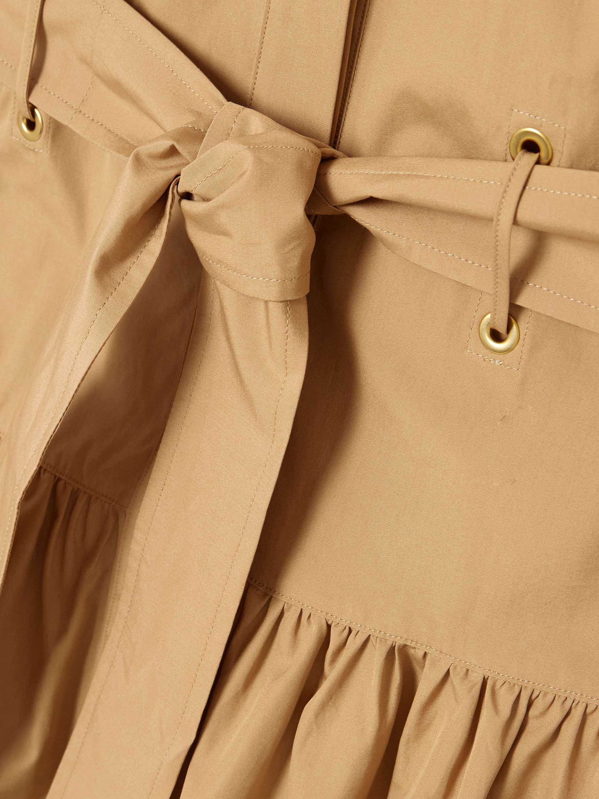 Agoraio belted eyelet-embellished cotton-poplin midi shirt dress view