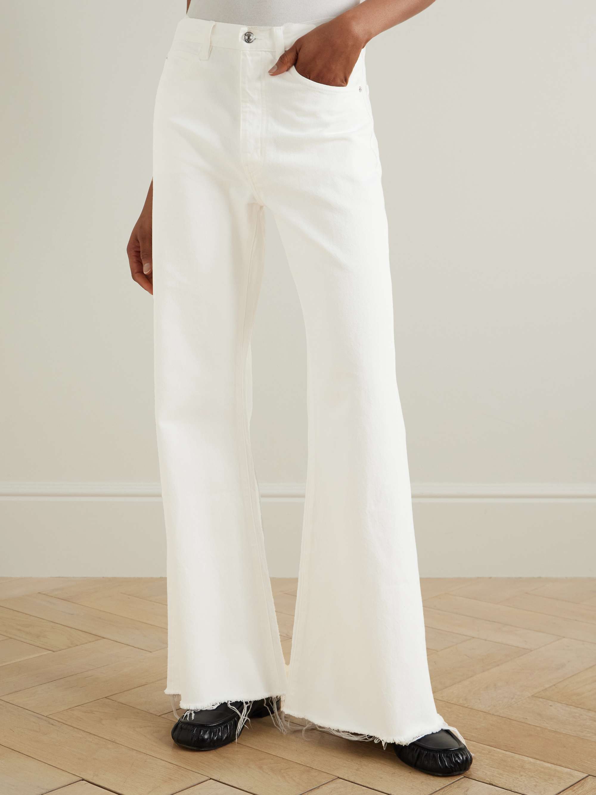 The Lax distressed mid-rise flared jeans view