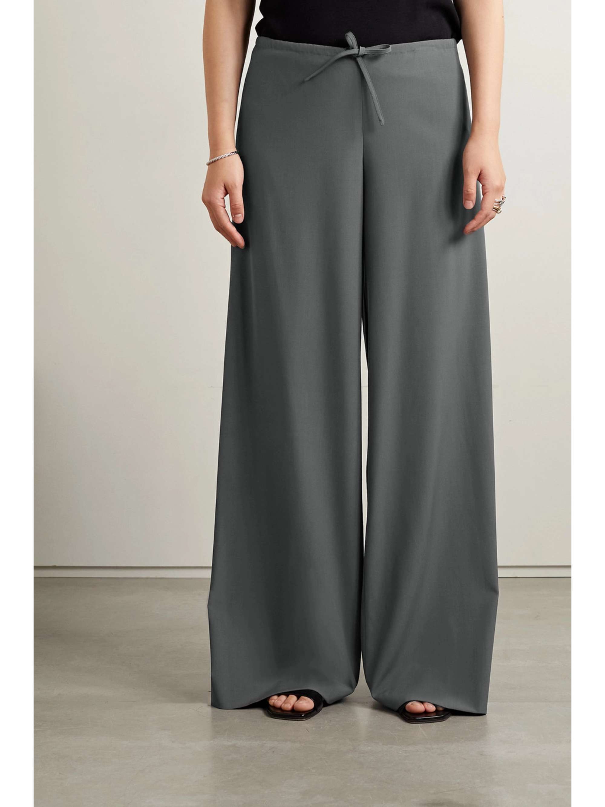 Barrie wide-leg wool-crepe pants view