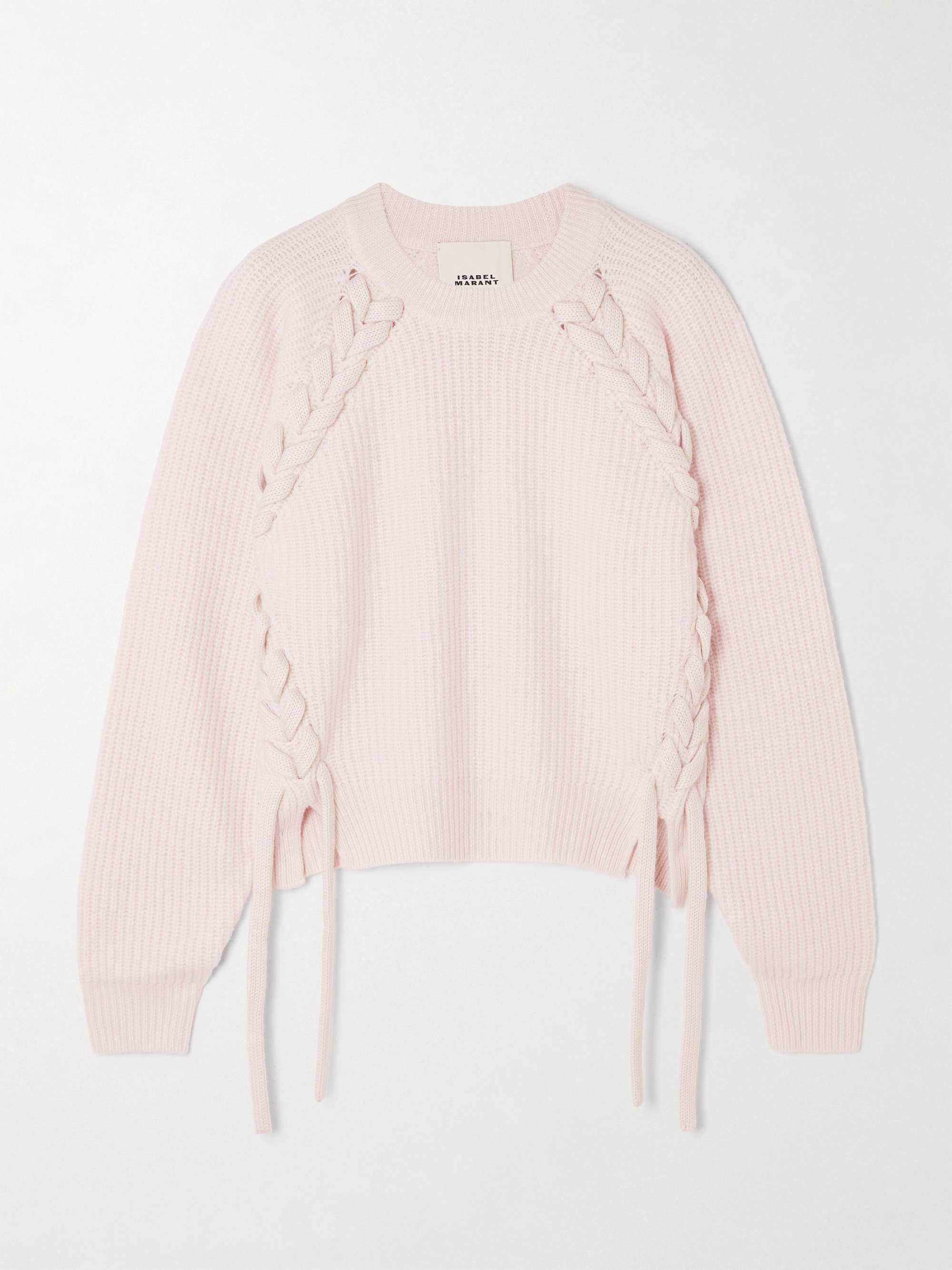 Noelia braided ribbed-knit merino wool sweater view