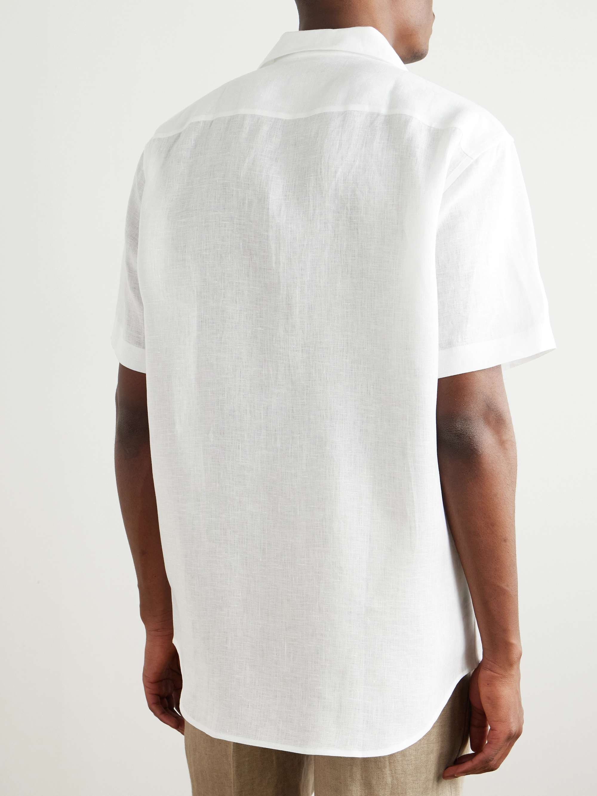 Capri Camp-Collar Linen Shirt view