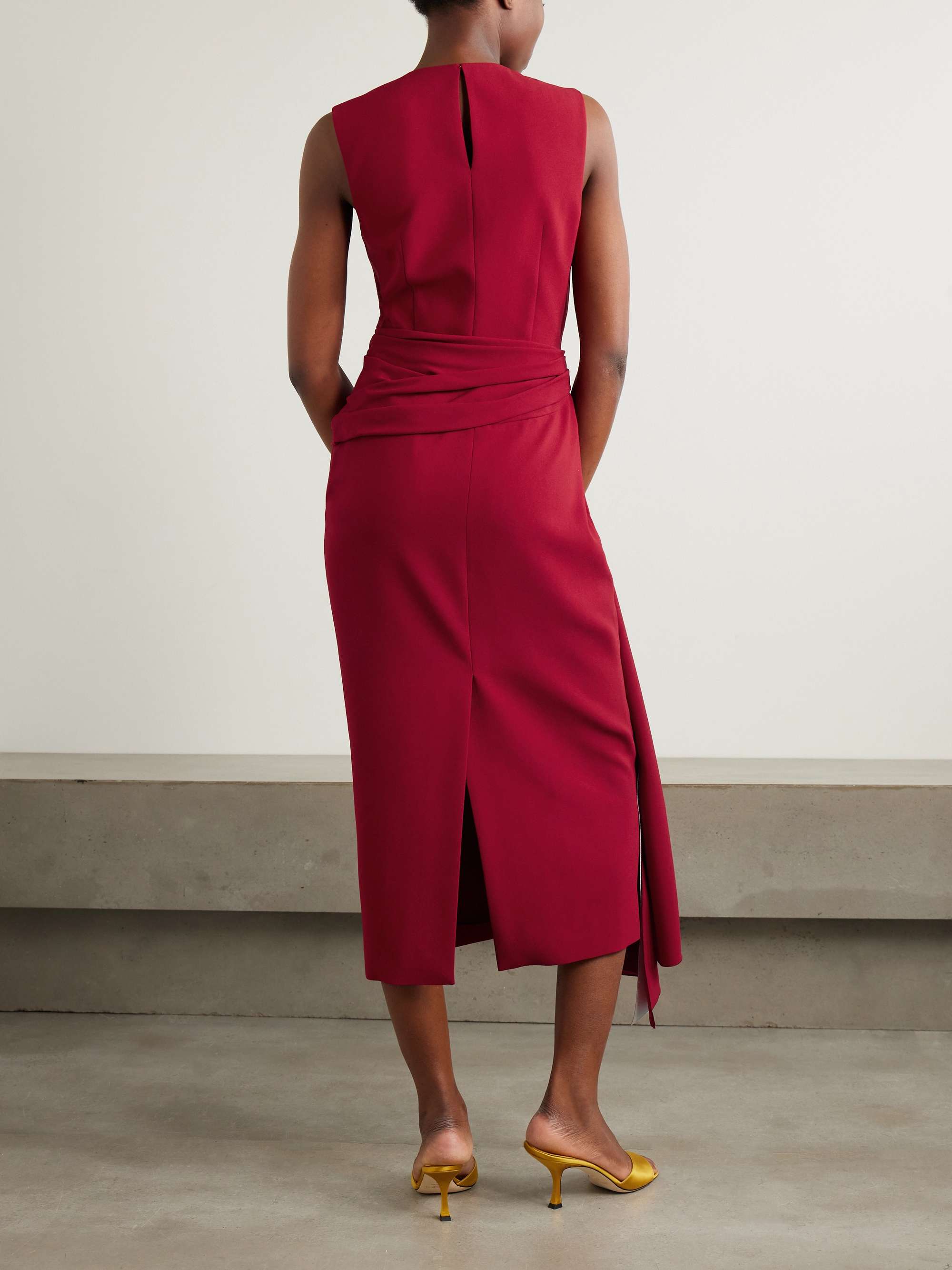 Elham draped crepe midi dress view