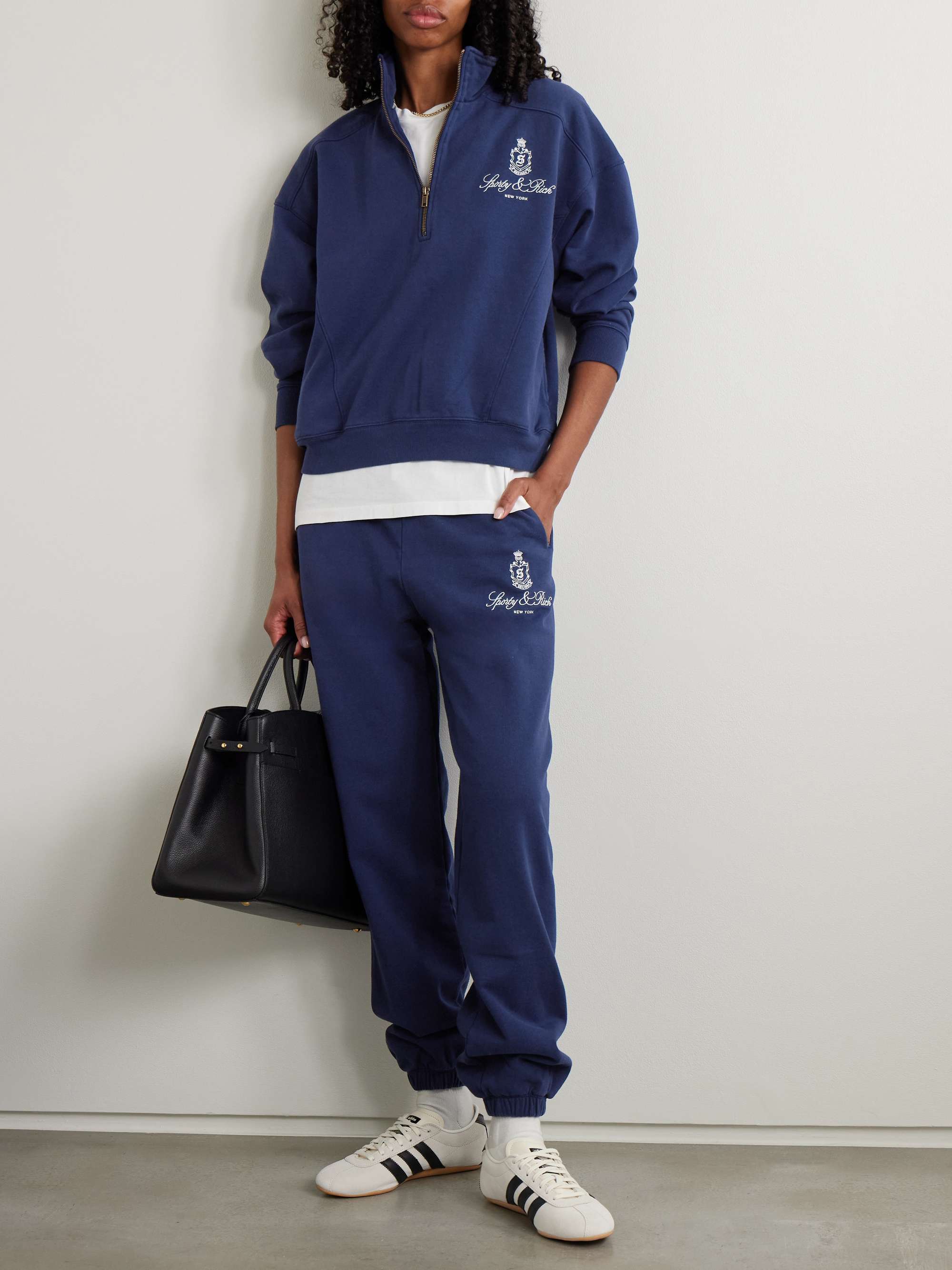 Vendome embroidered cotton-jersey track pants view