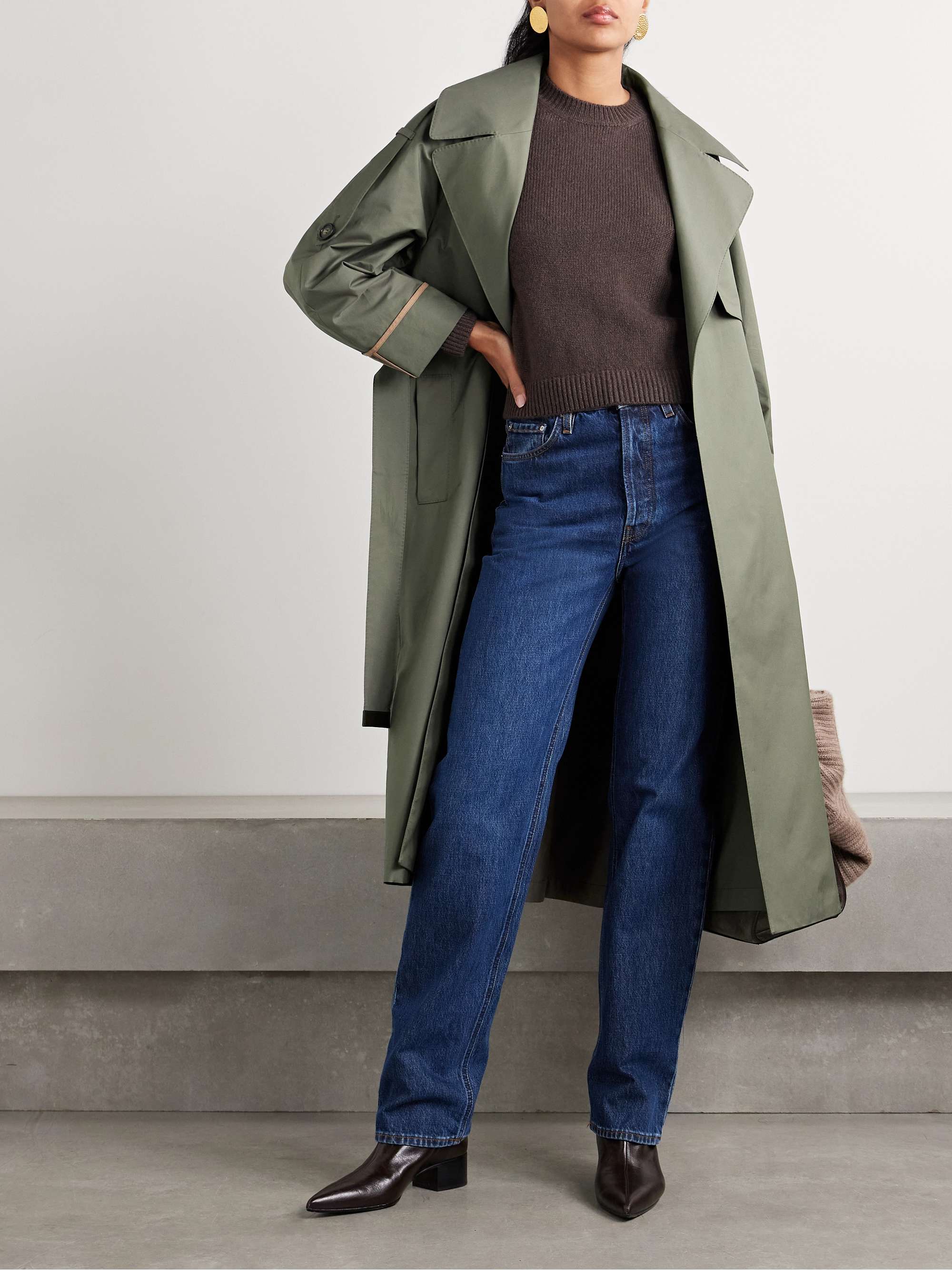 The Cube belted cotton-blend poplin trench coat view