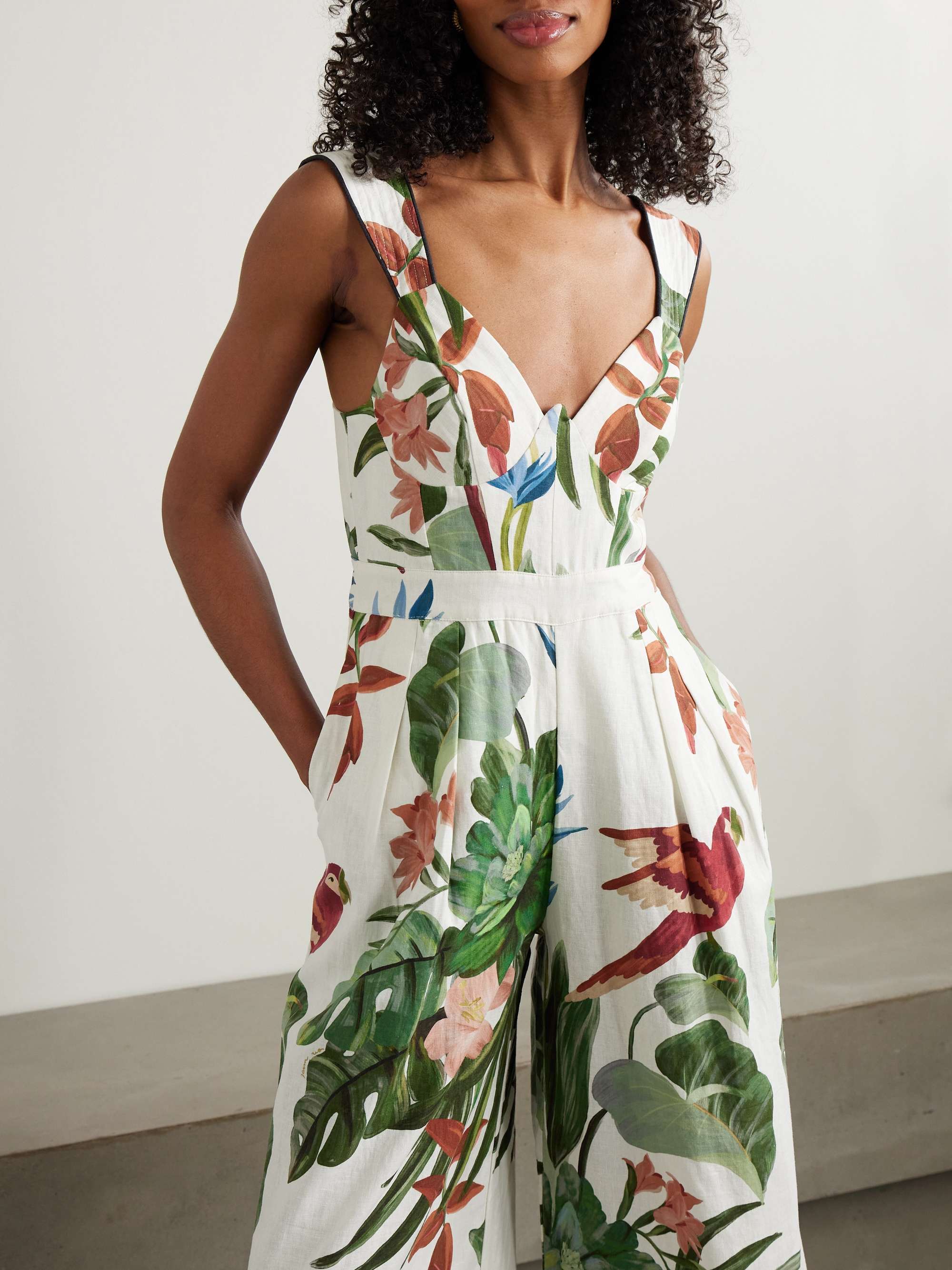 Midnight Macaw Fiesta printed linen-blend jumpsuit view