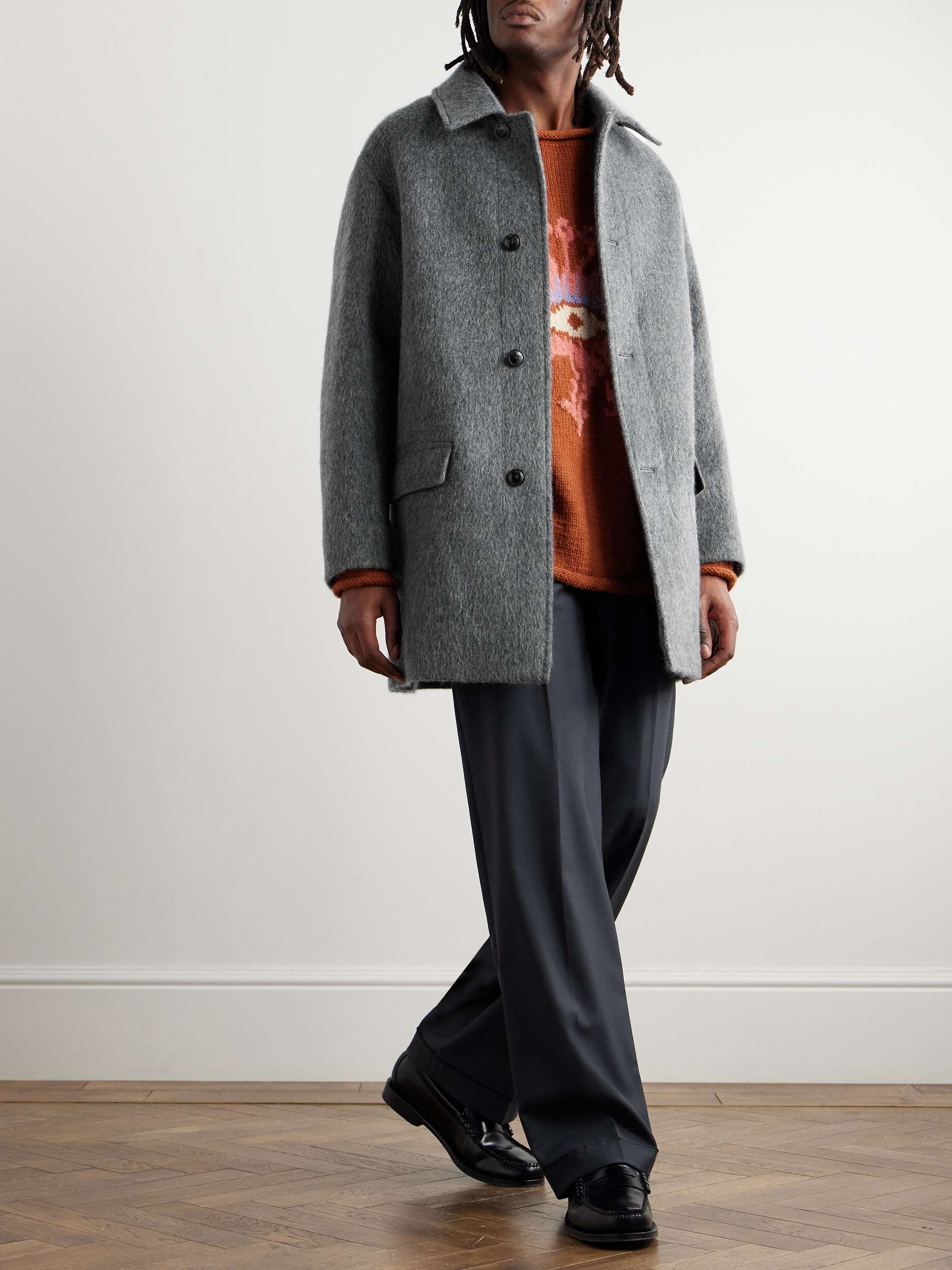 Hunter Brushed Wool, Mohair and Camel-Blend Coat view