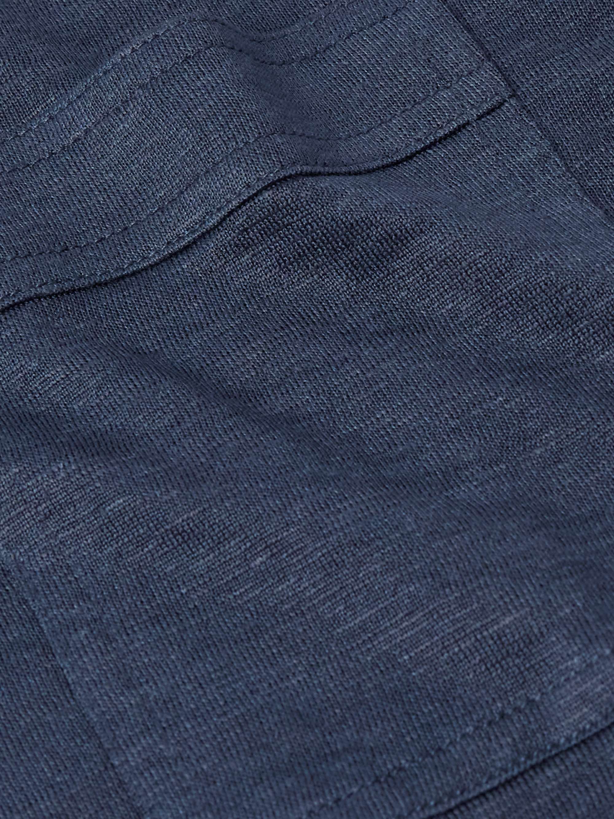 Slim-Fit Silk and Linen-Blend Polo Shirt view