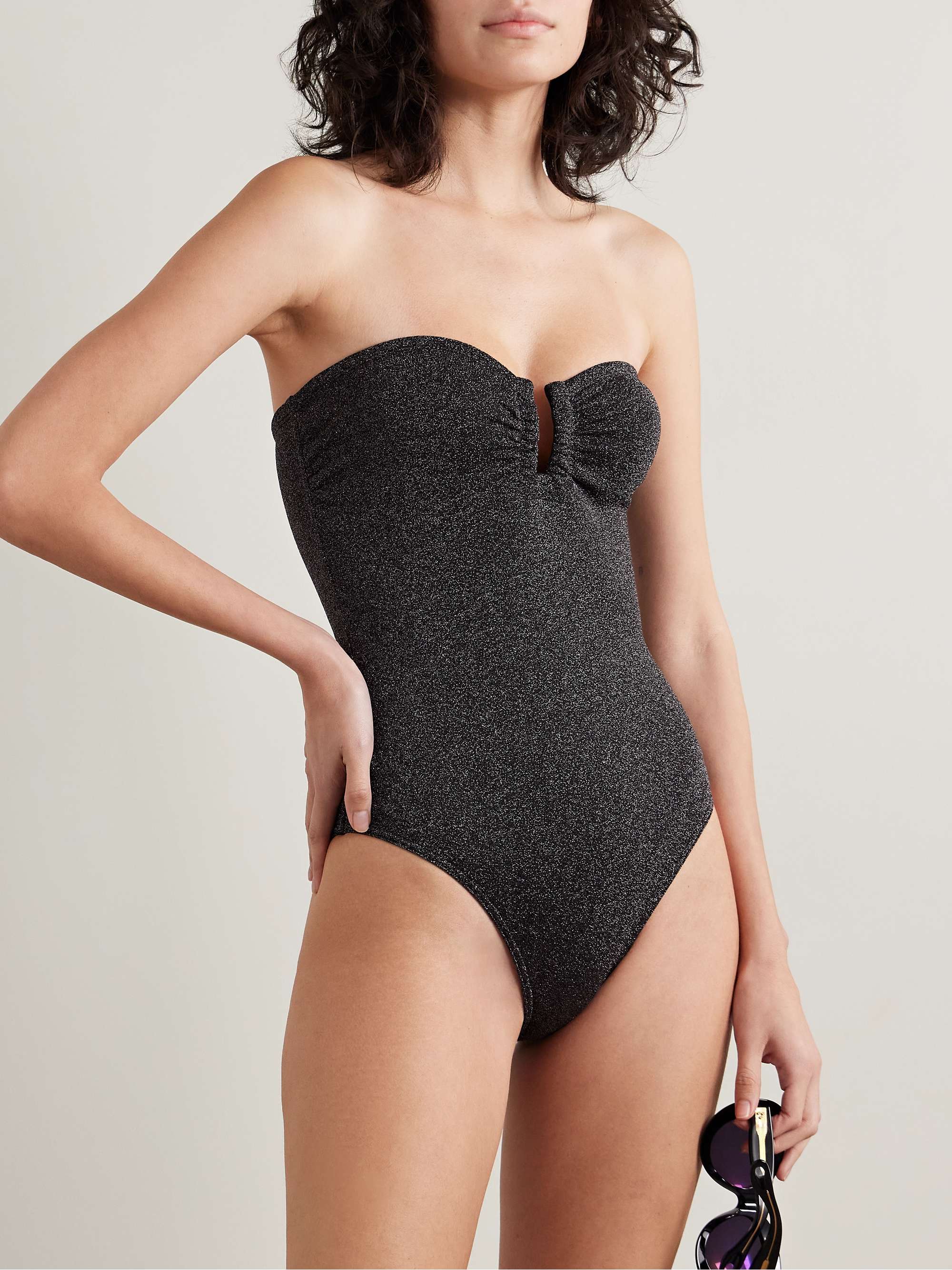 Irisée Scintillant strapless metallic swimsuit view
