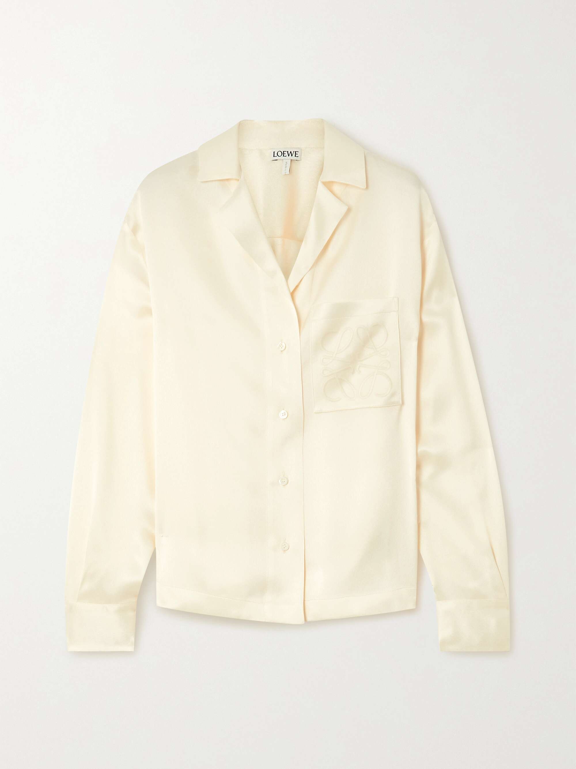 Embroidered silk-charmeuse shirt view