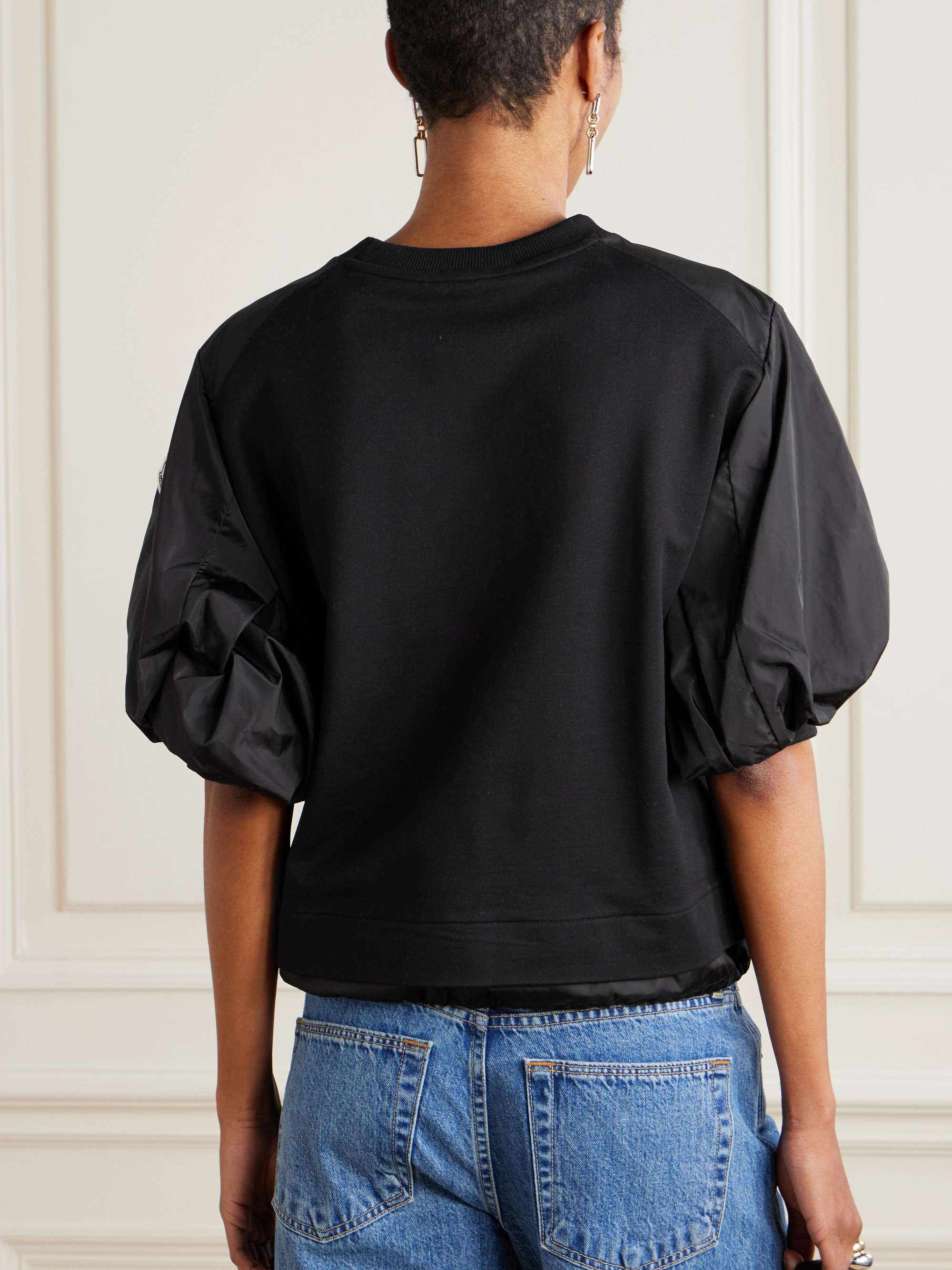 Appliquéd shell-trimmed cotton-jersey T-shirt view