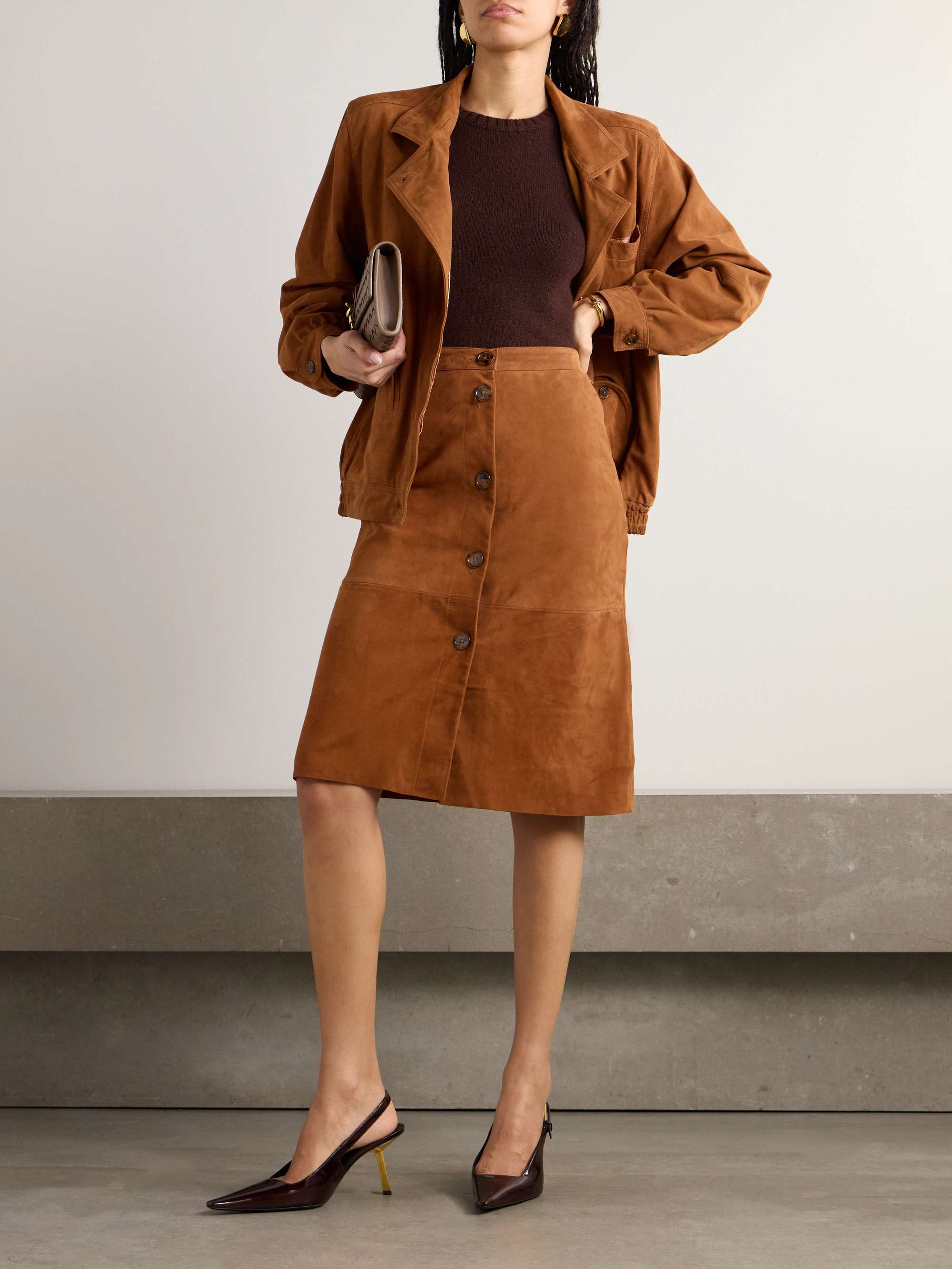Cleo suede bomber jacket view