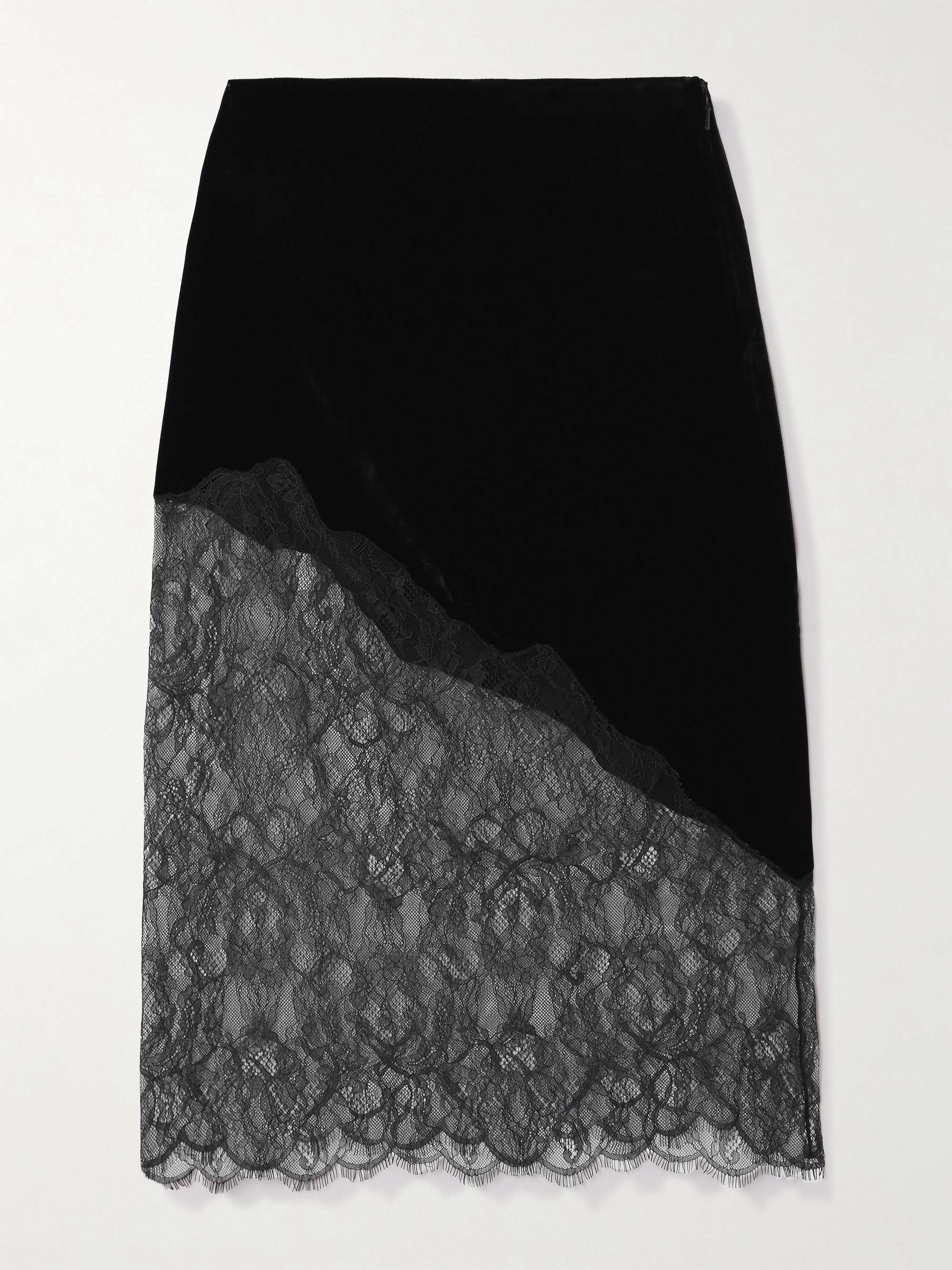 Velvet and lace midi skirt view