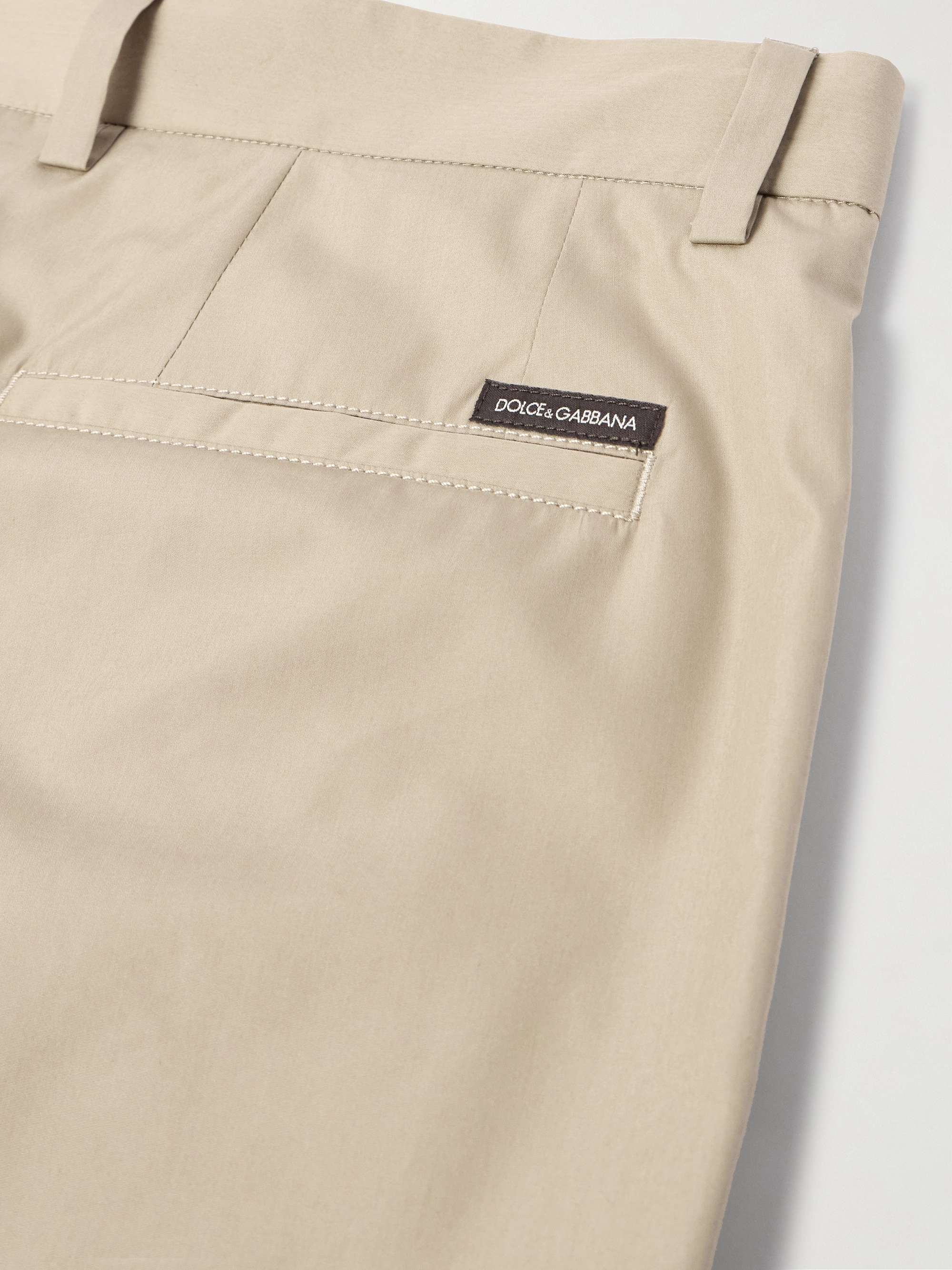 Straight-Leg Cotton and Silk-Blend Trousers view