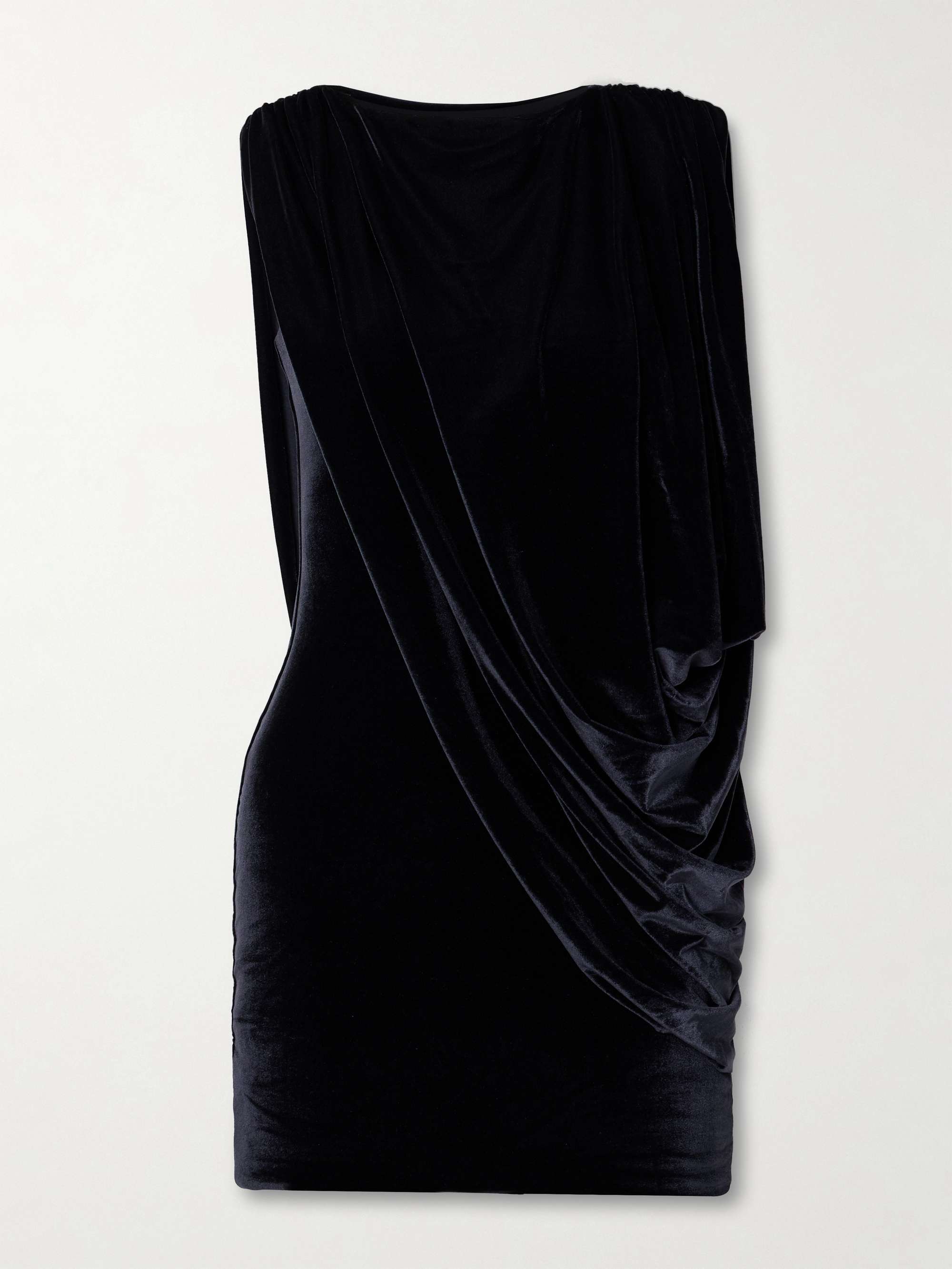Ricaurte draped stretch-velvet mini dress view