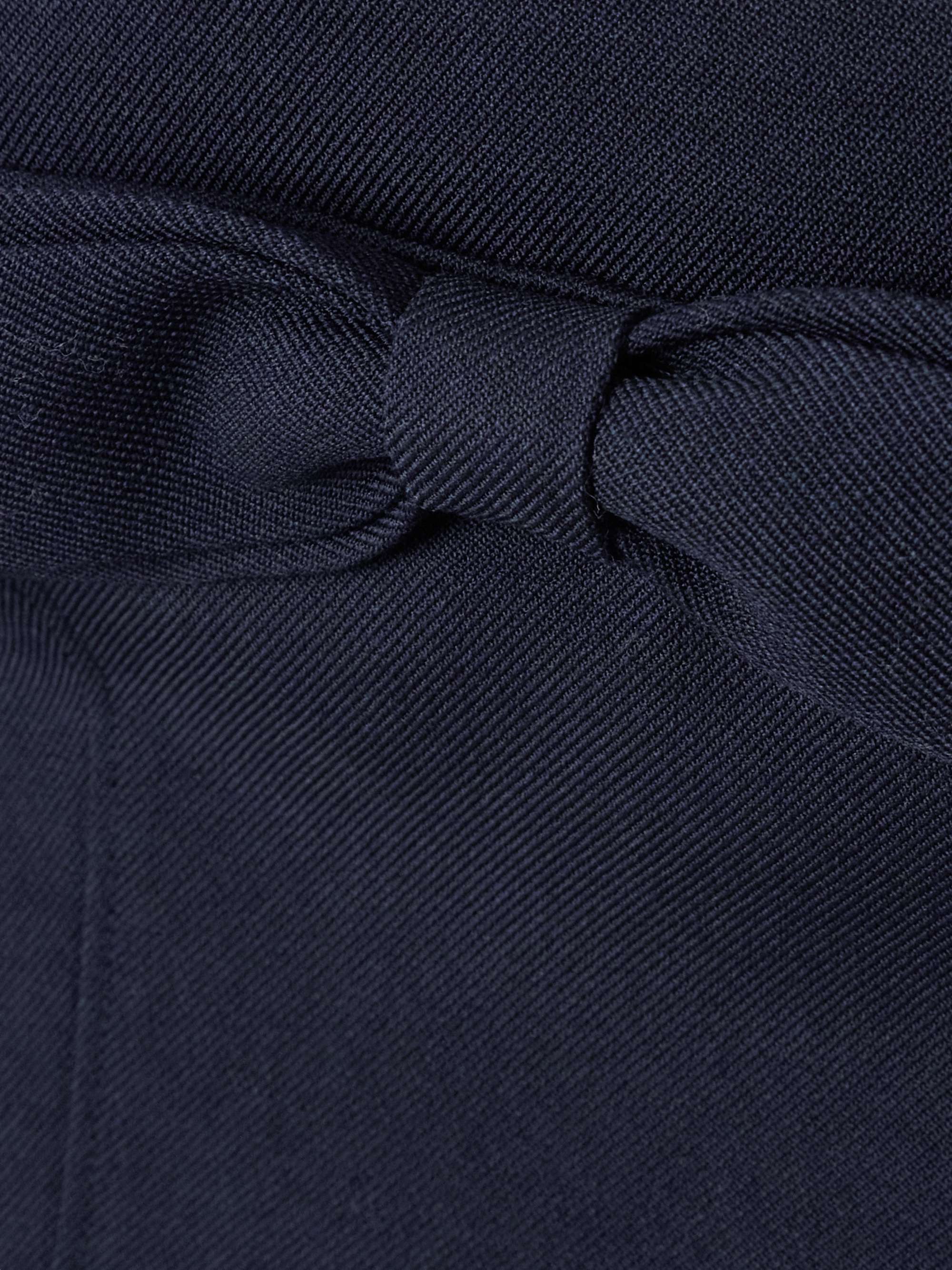 Bow-embellished paneled wool and silk-blend twill mini dress view
