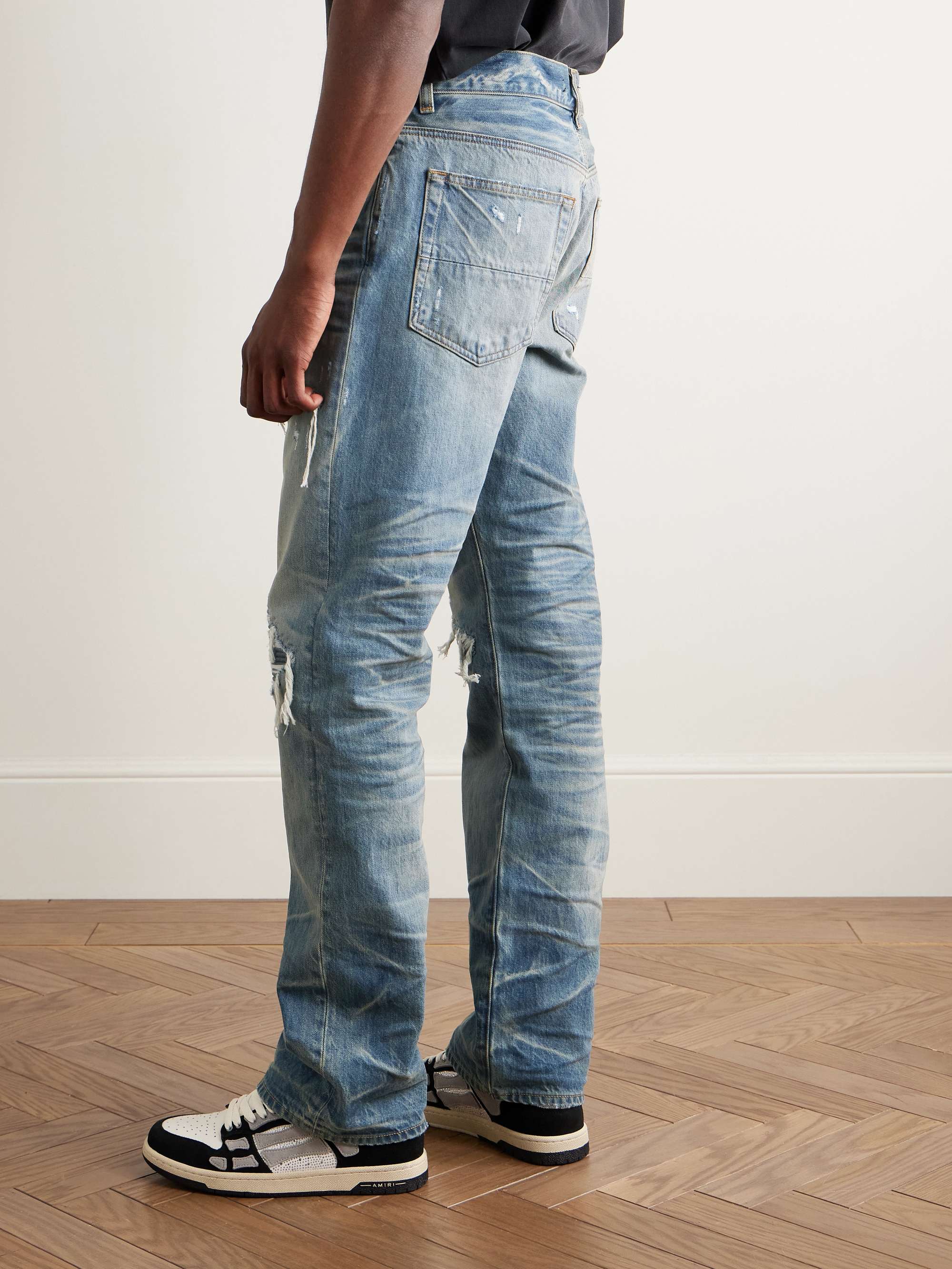 MX1 Straight-Leg Panelled Distressed Jeans view