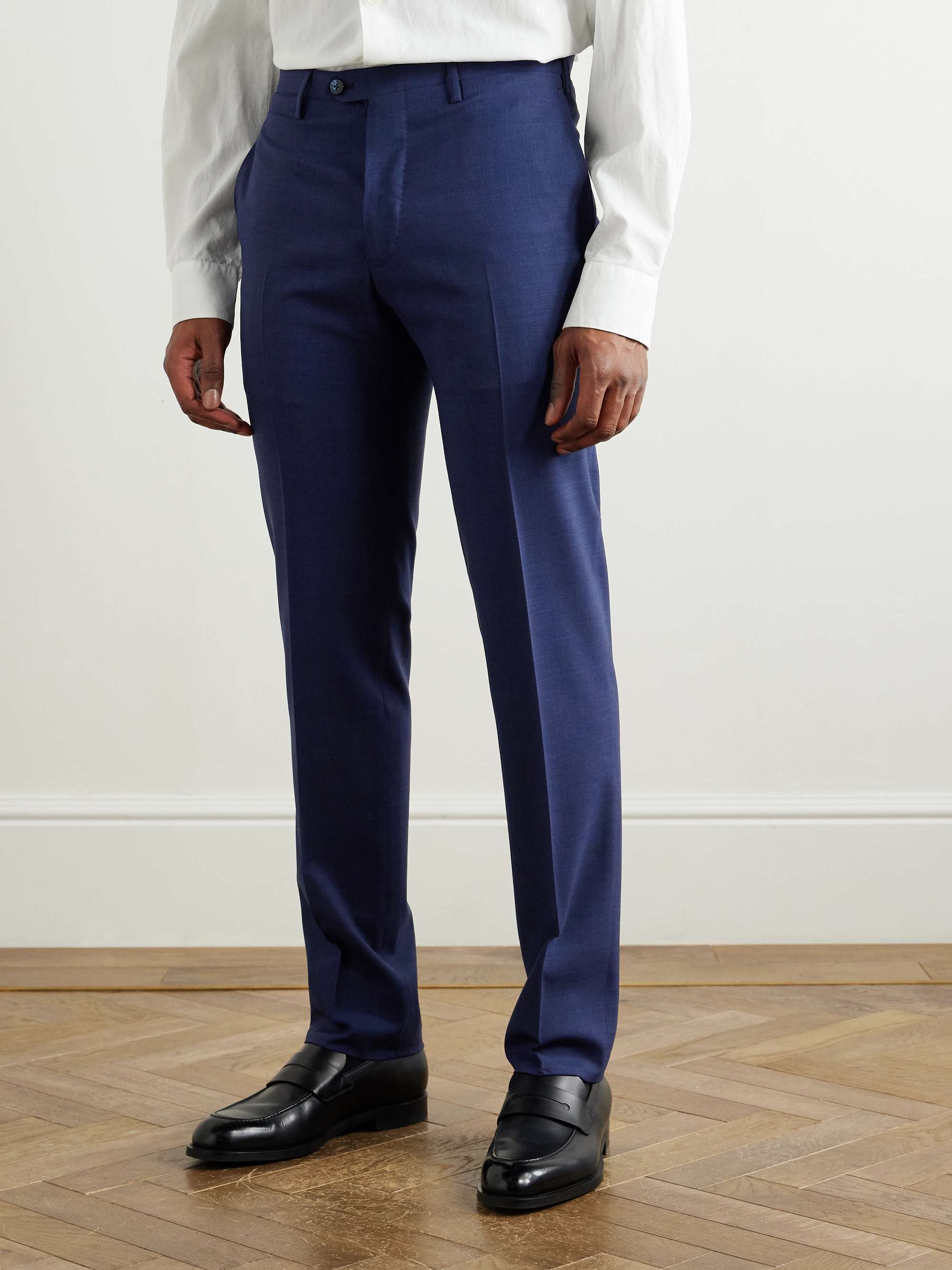 Tapered Virgin Wool Suit Trousers view