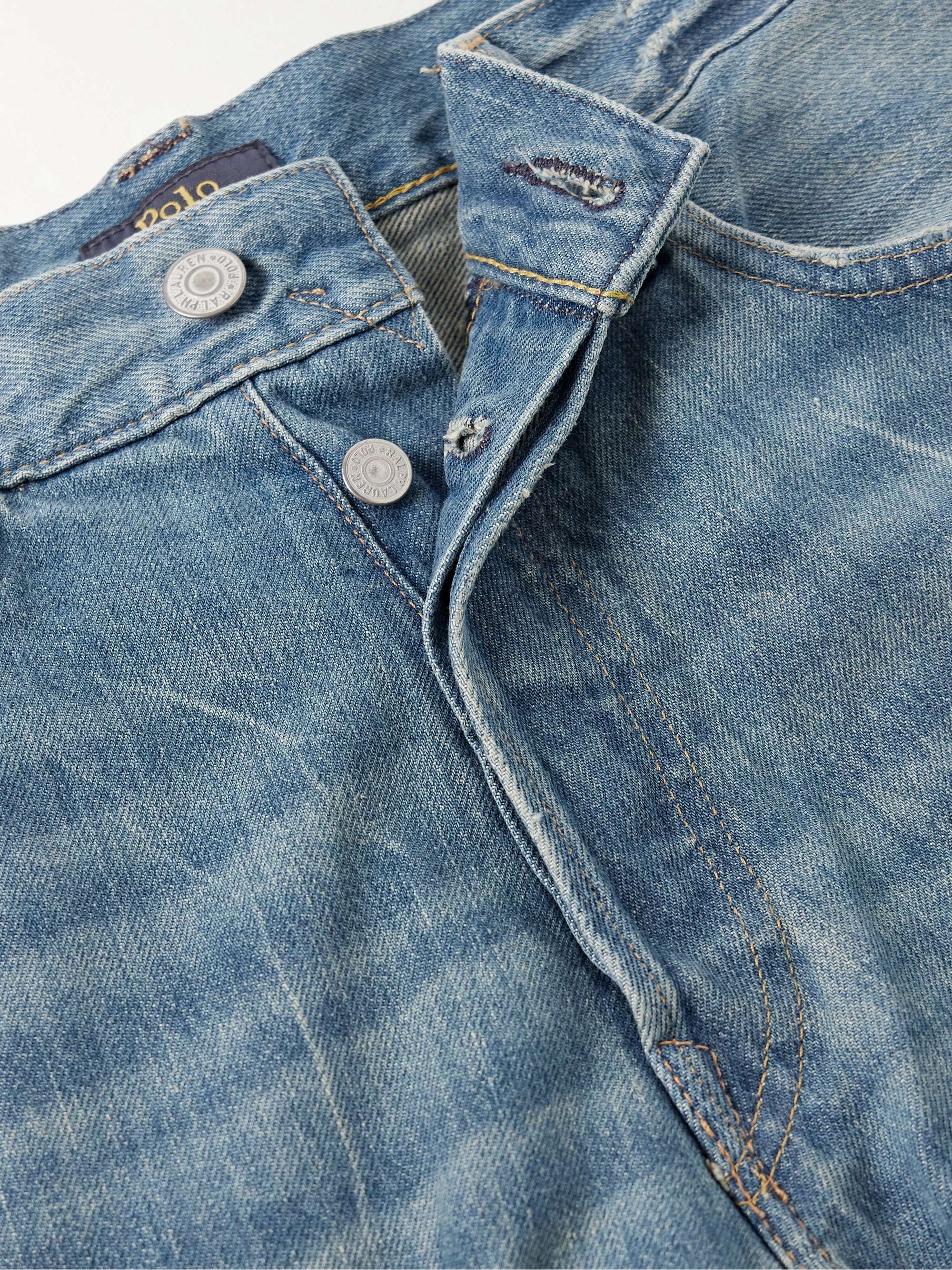 Straight-Leg Distressed Patchwork Jeans view