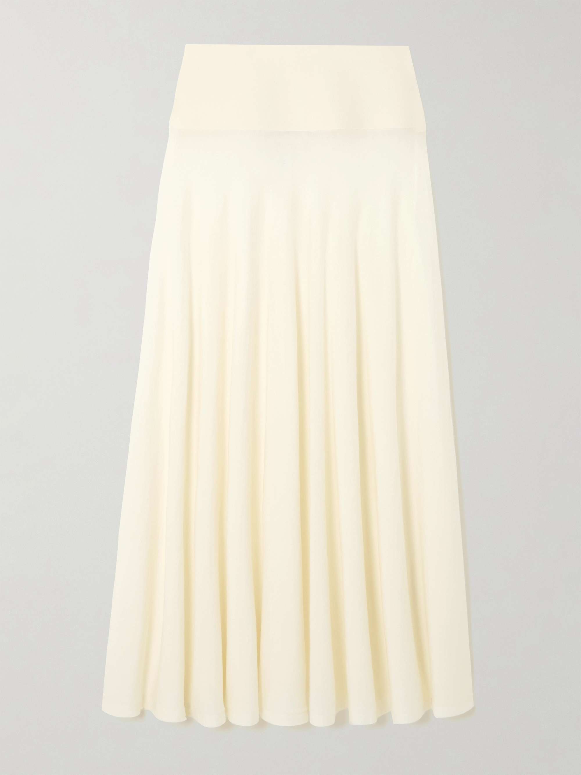 Pleated wool maxi skirt view