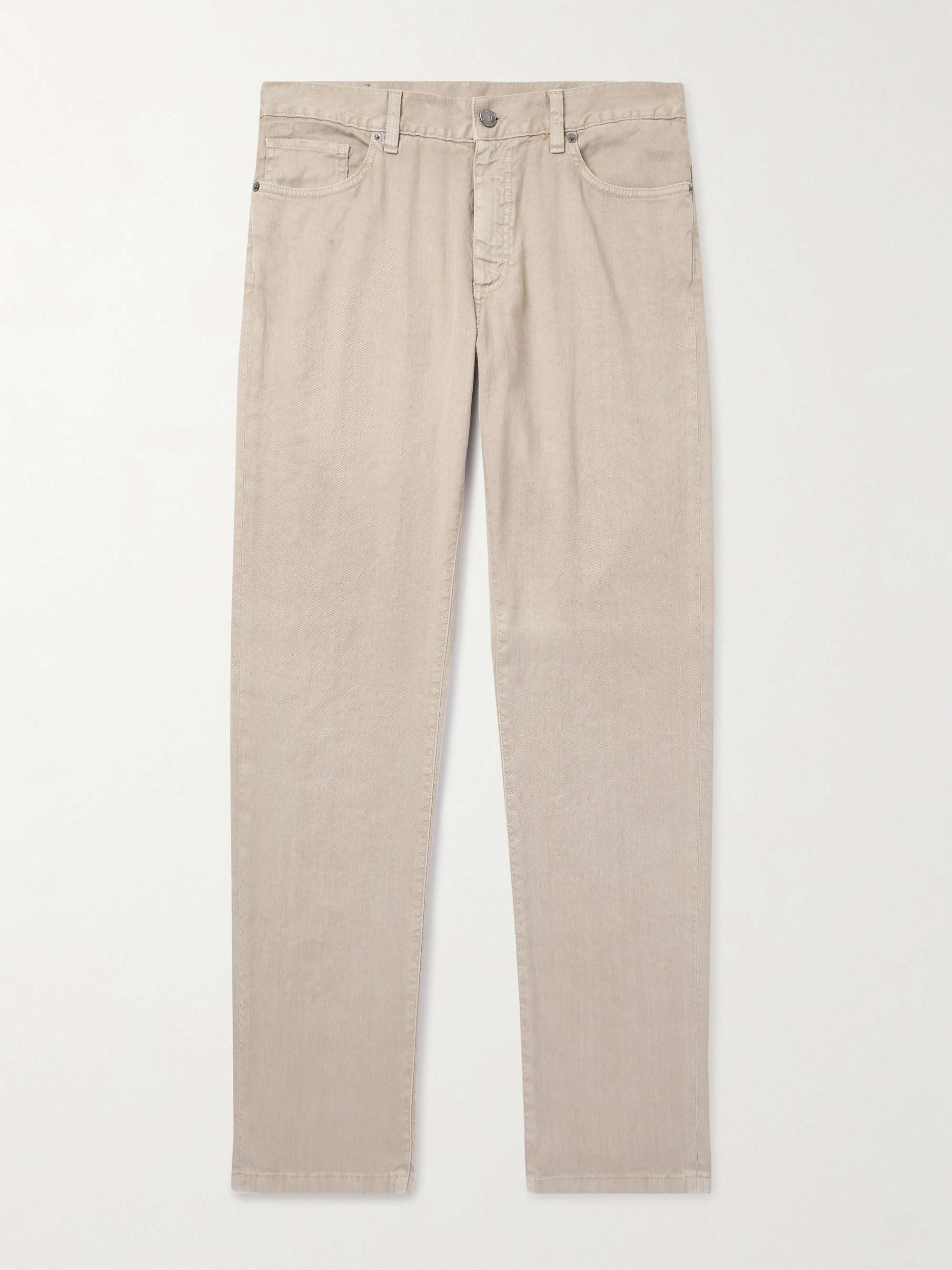 Roccia Slim-Fit Straight-Leg Linen-Blend Trousers view