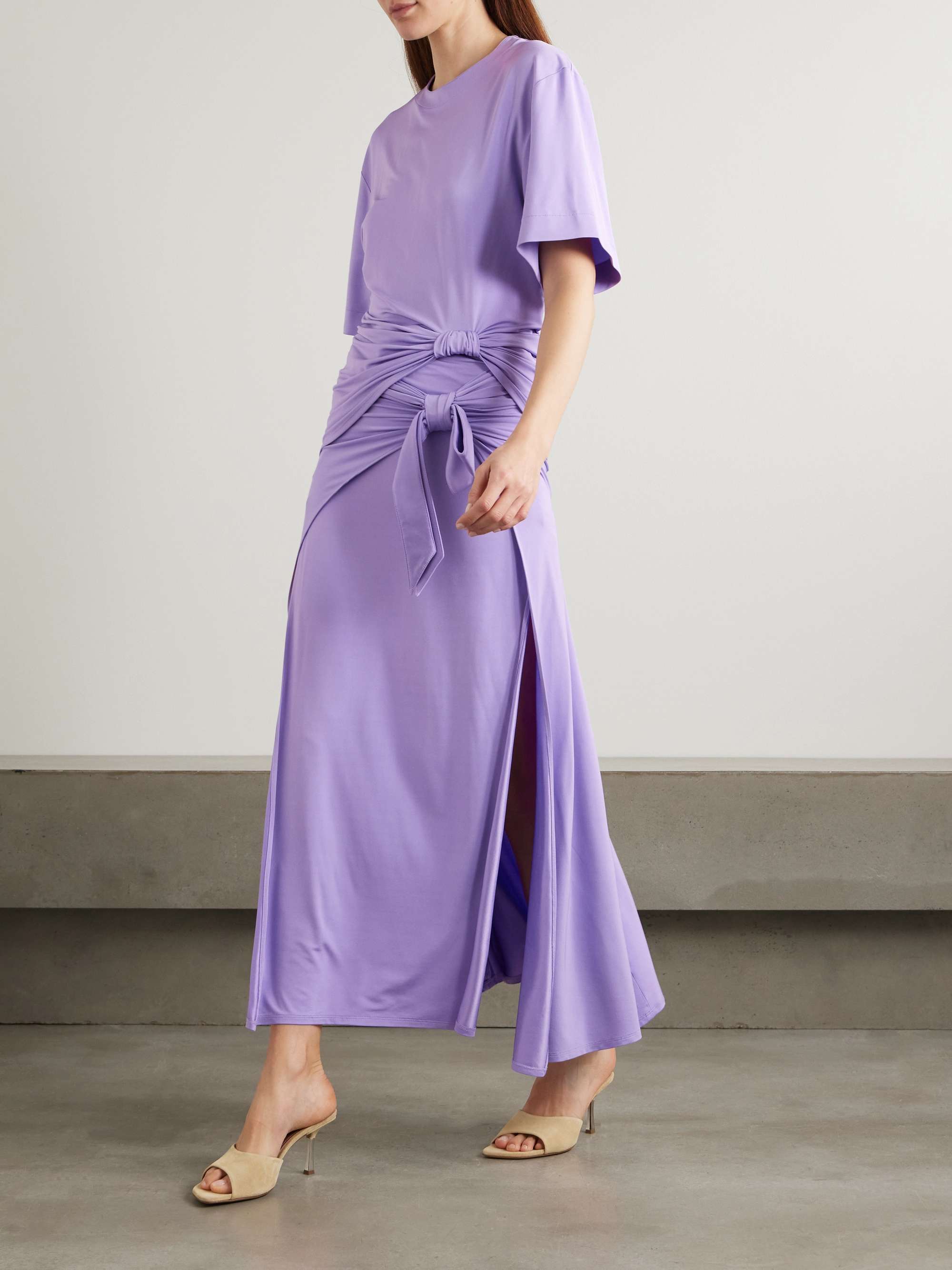 Knotted stretch-jersey T-shirt view