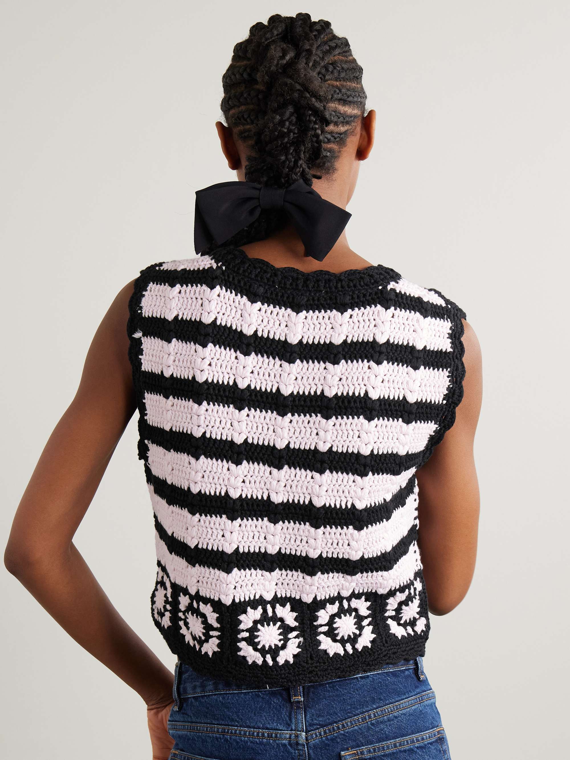 Crocheted organic cotton cardigan view