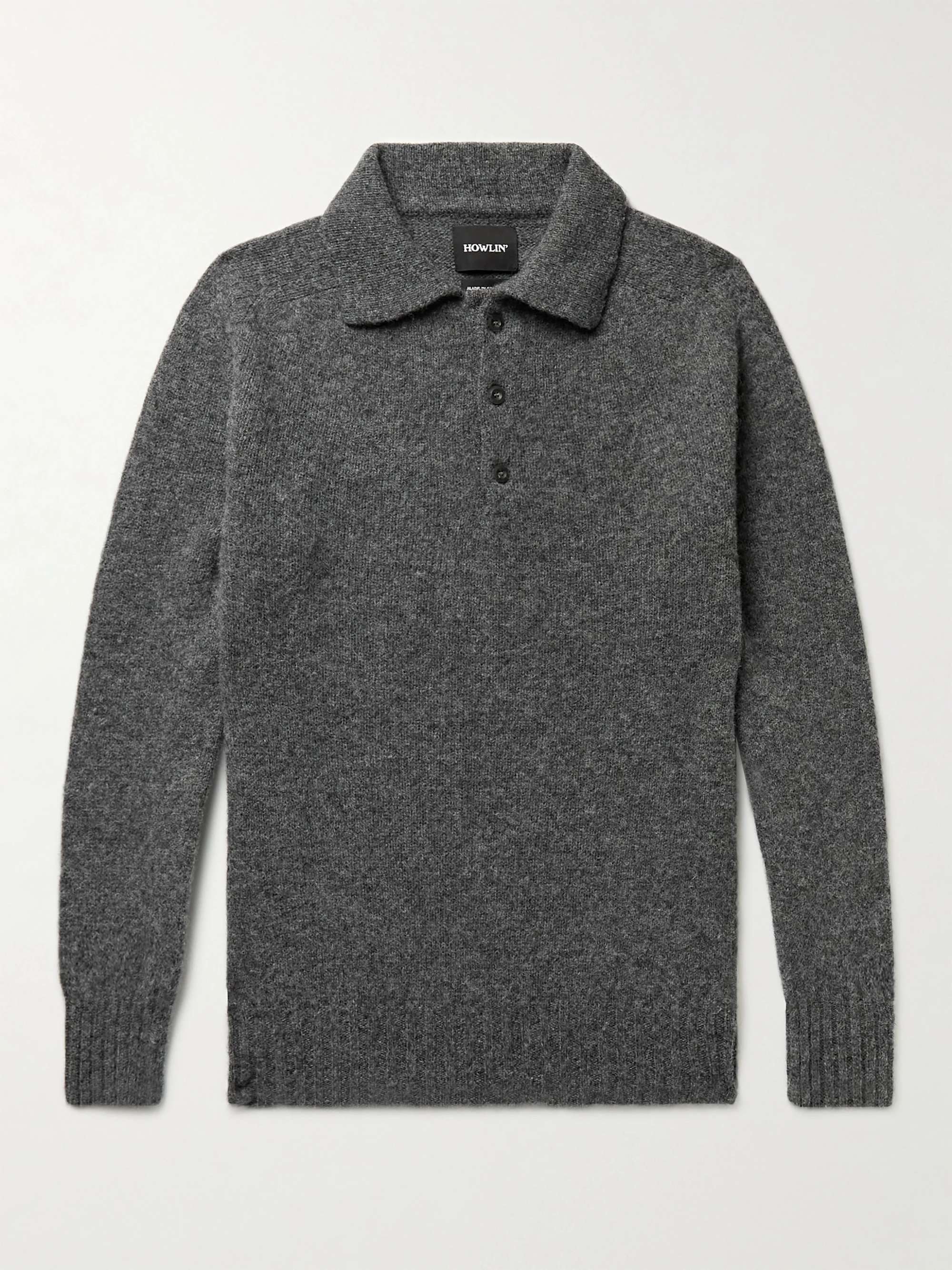 Ghost Pressure Brushed-Wool Polo Shirt view