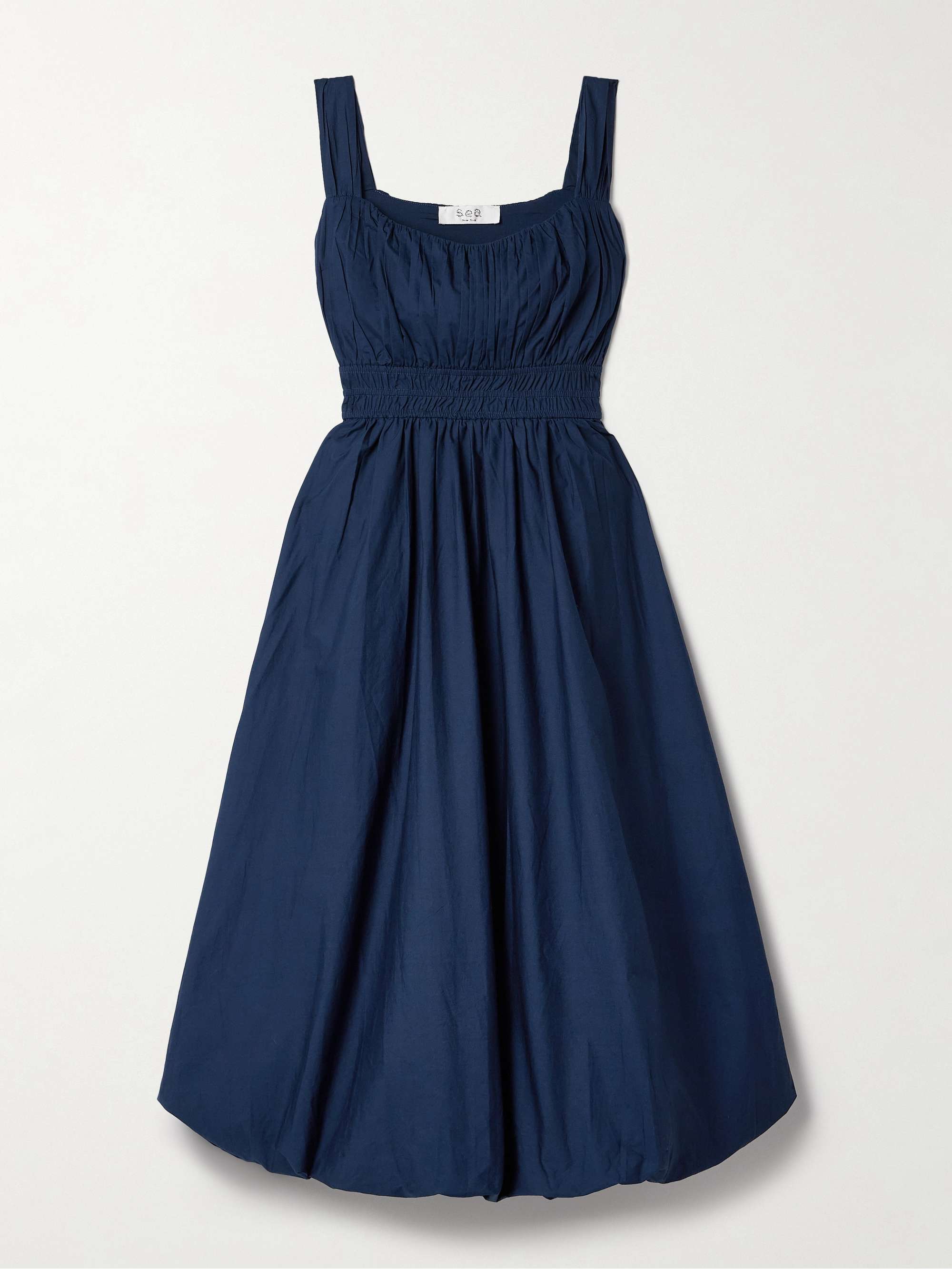 Emmet pleated cotton-poplin midi dress view