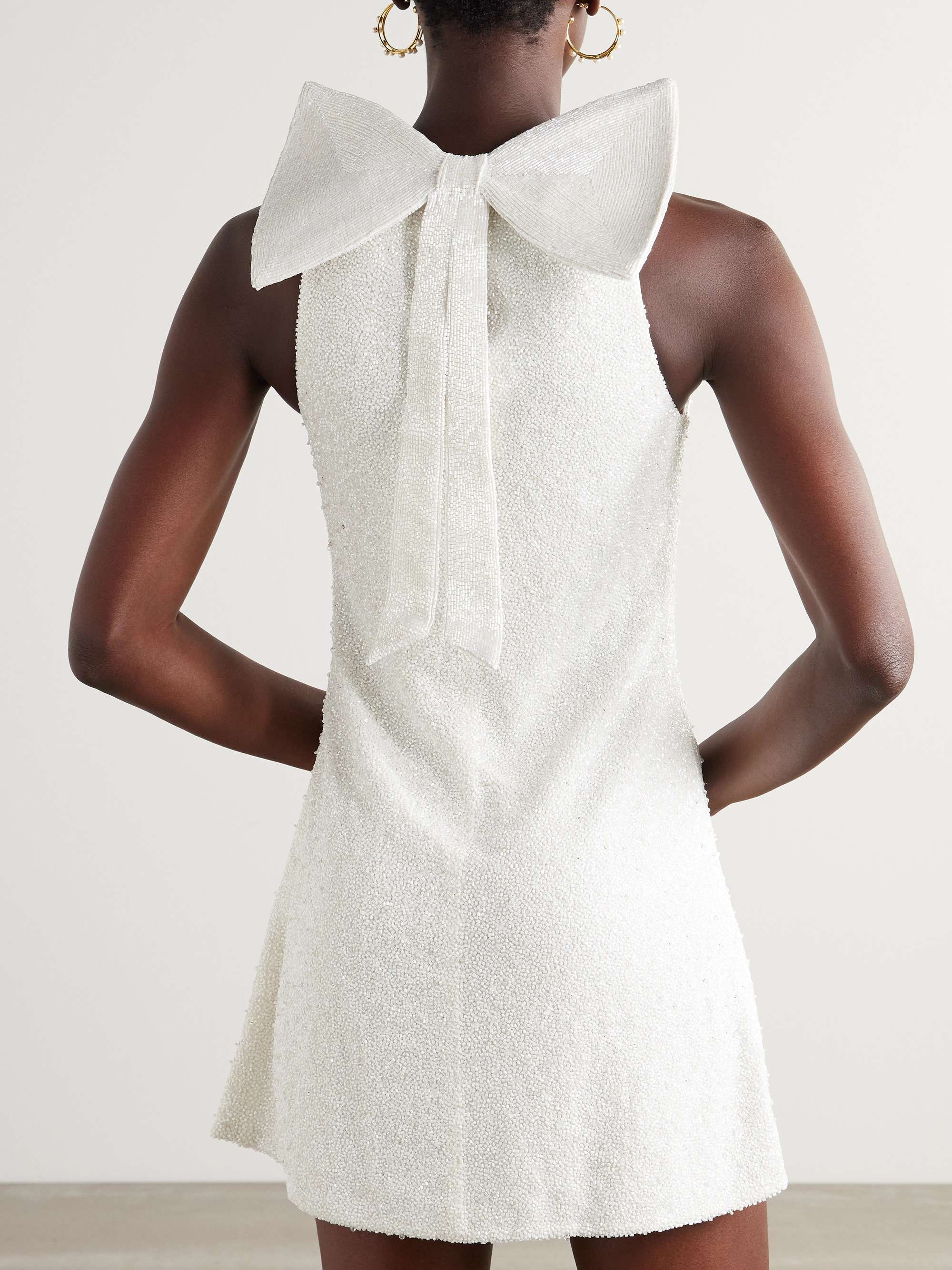 Lille bow-embellished stretch-tulle mini dress view