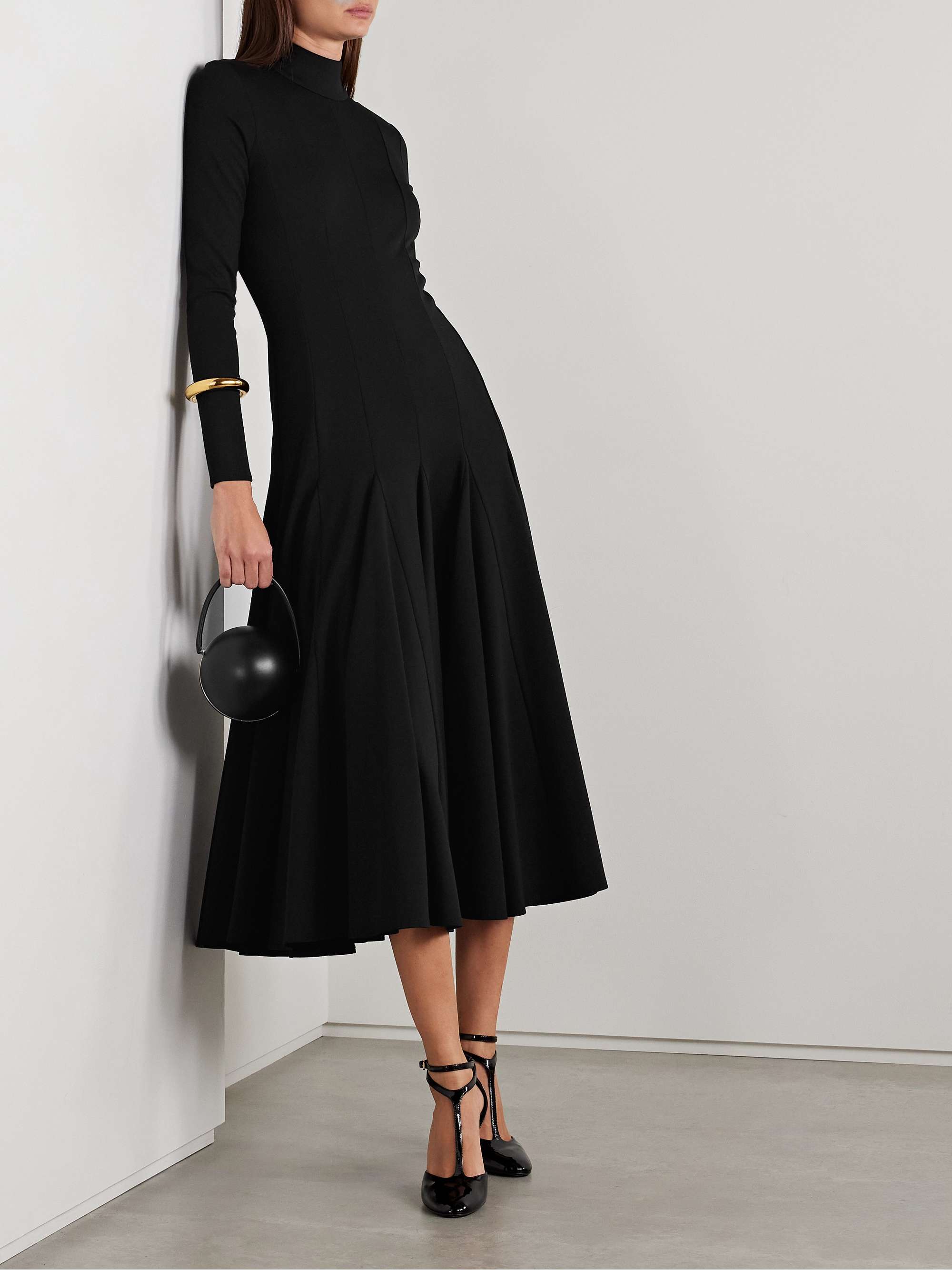 Elodie wool-blend jersey turtleneck midi dress view