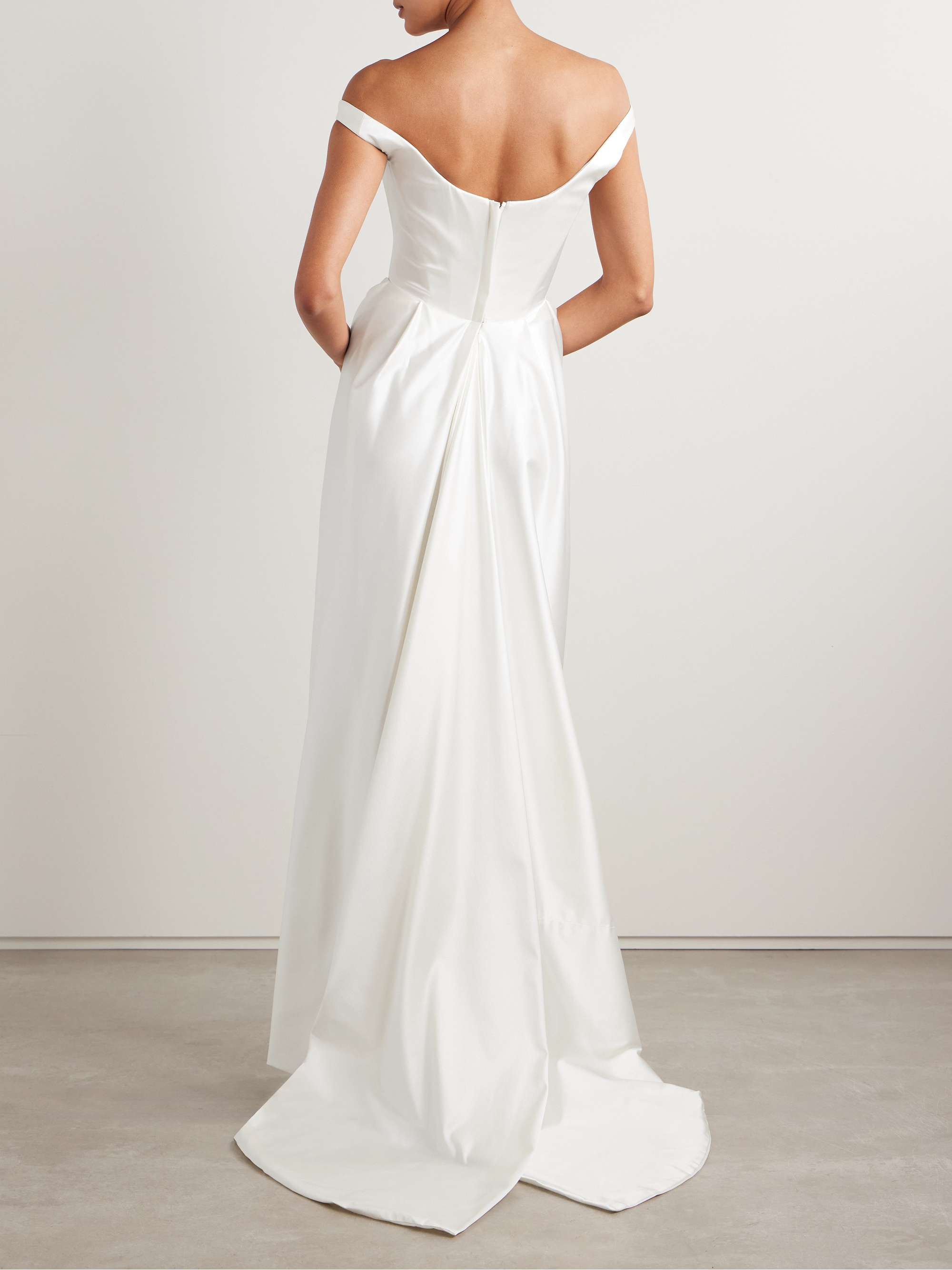 Nova Camille draped satin gown view
