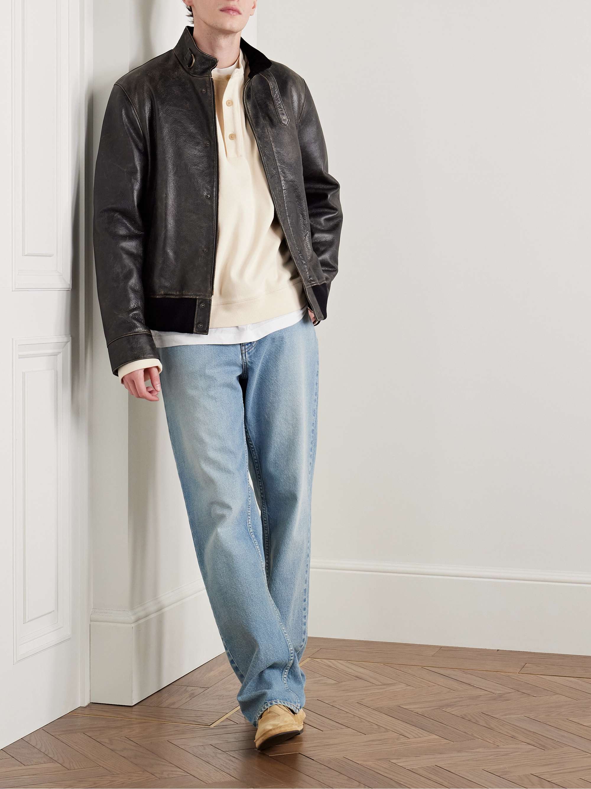 Edrice Distressed Leather Jacket view