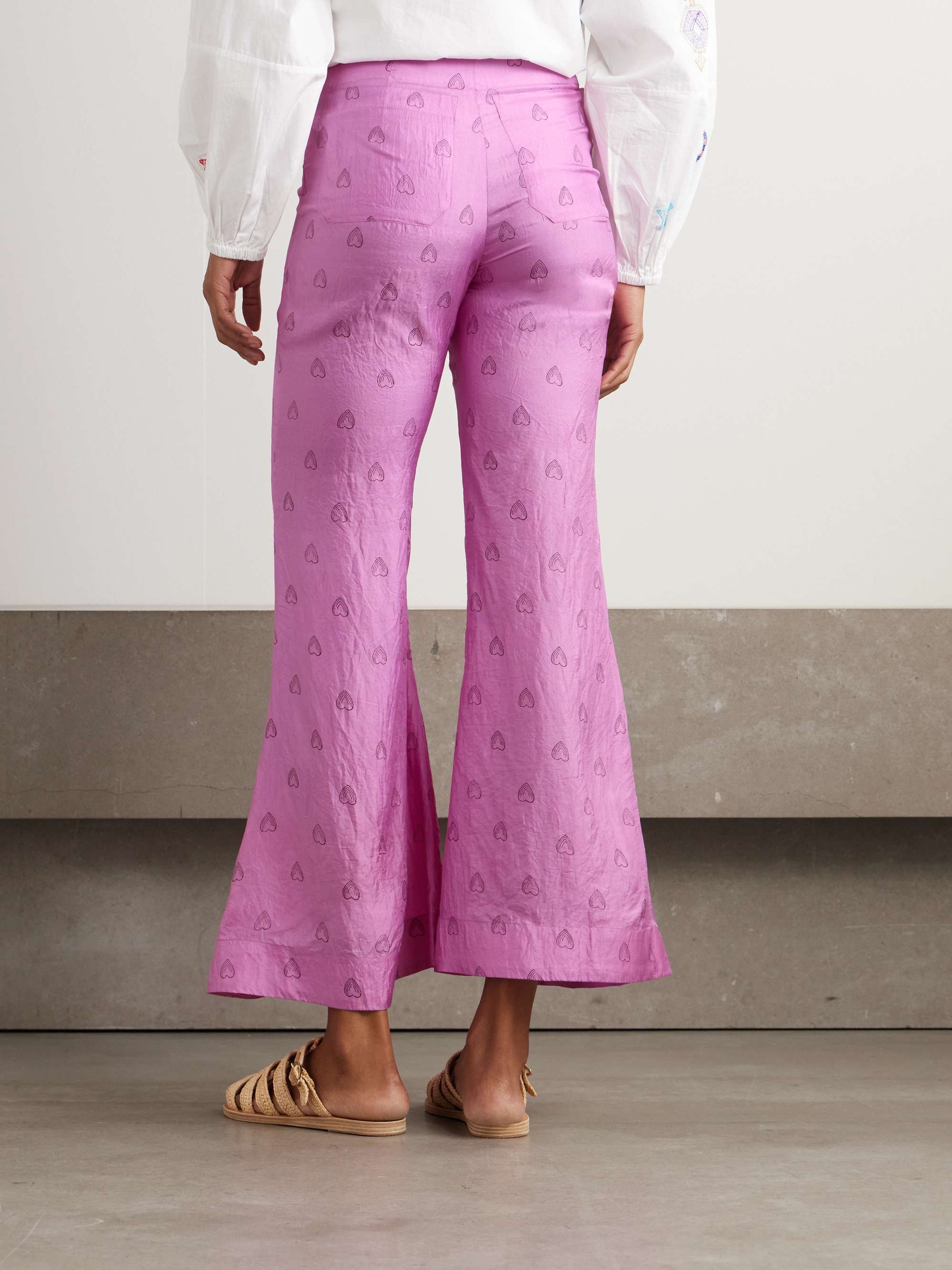 Farah printed silk flared pants view