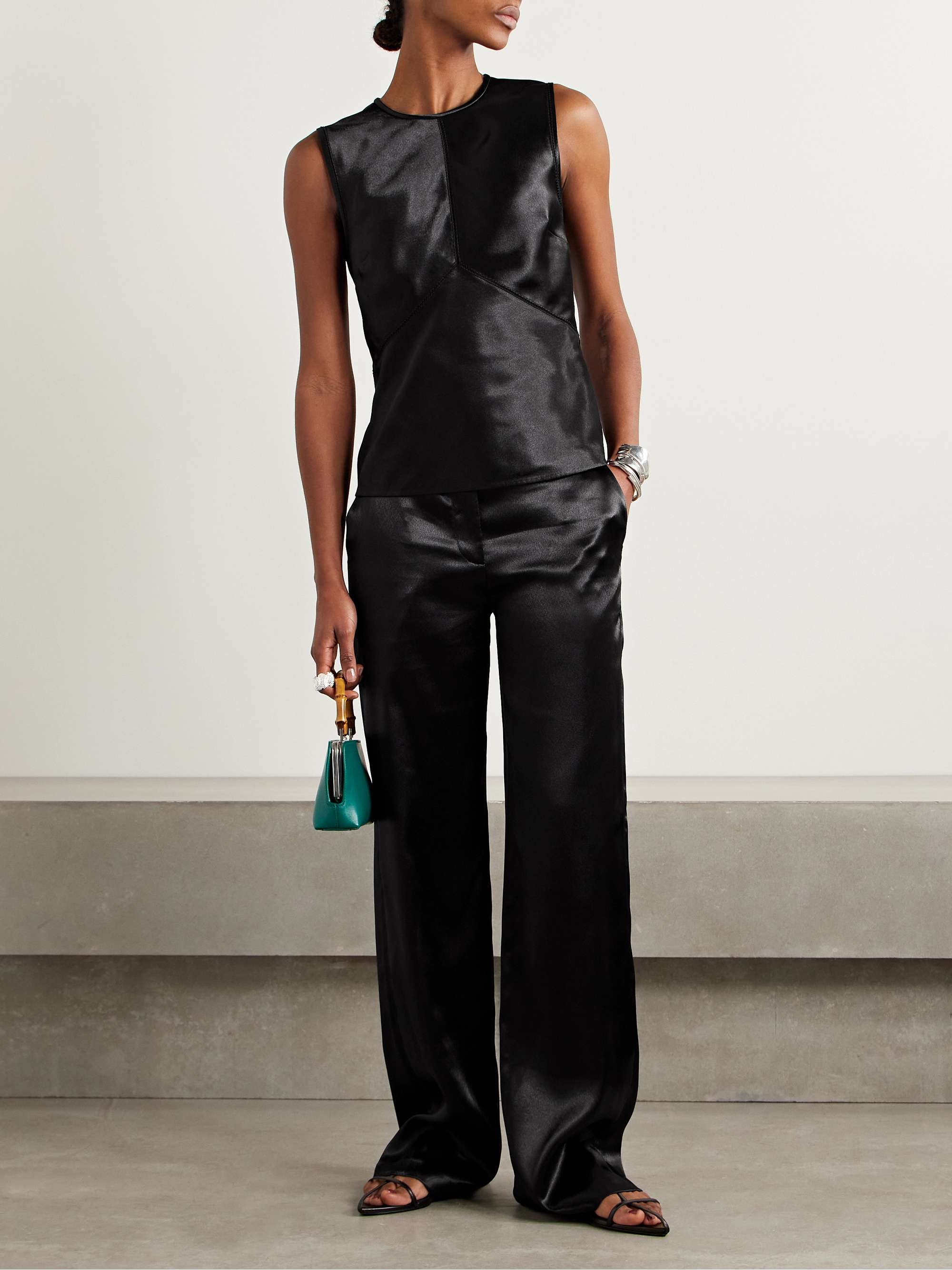 Ollie satin straight-leg pants view