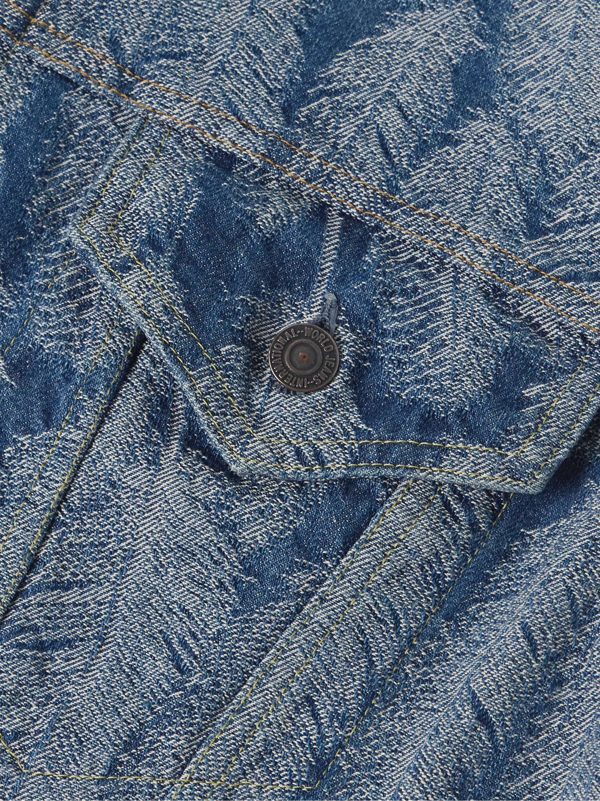 Magpie Distressed Denim-Jacquard Jacket view