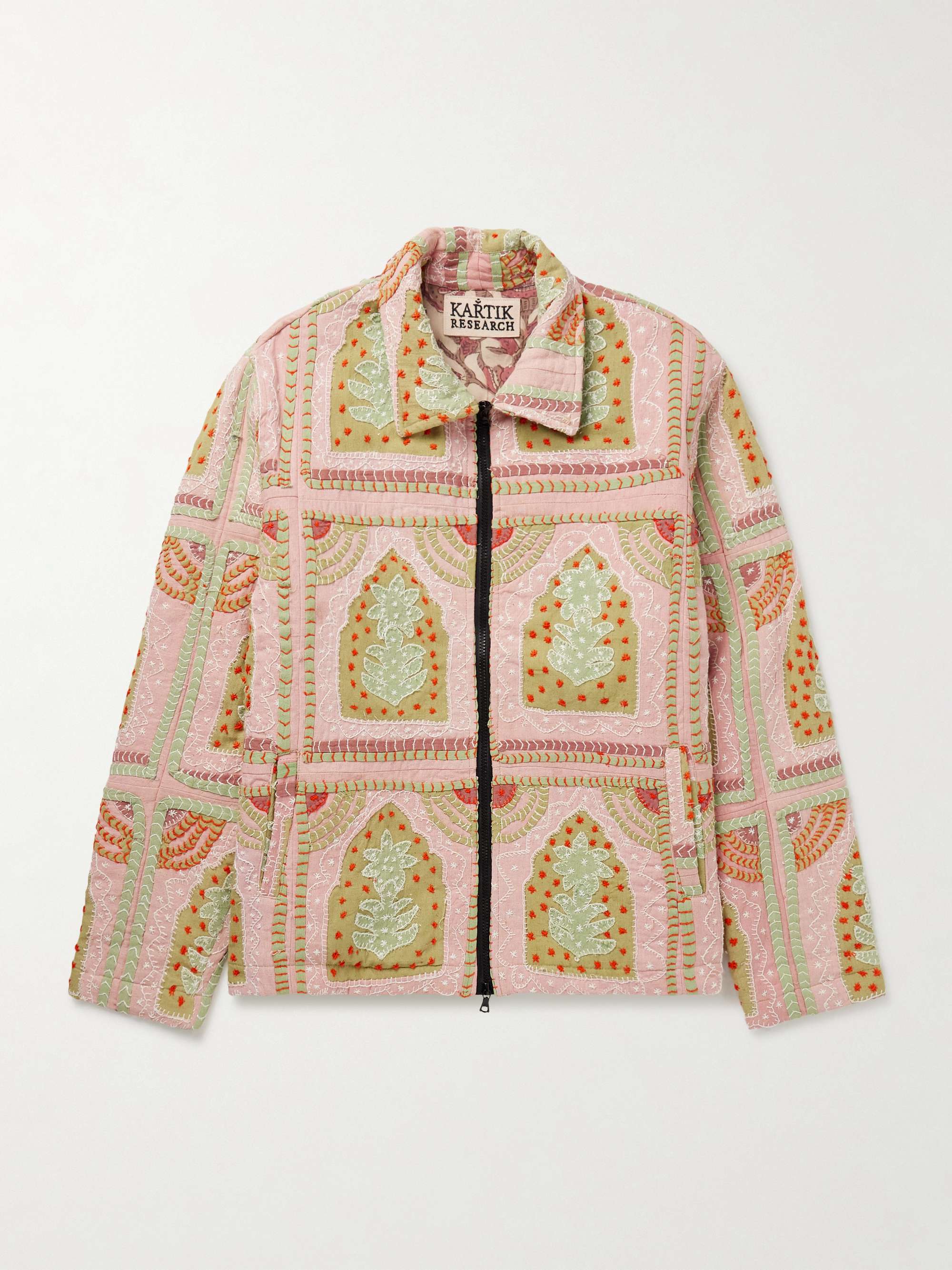 Panelled Embroidered Cotton Jacket view